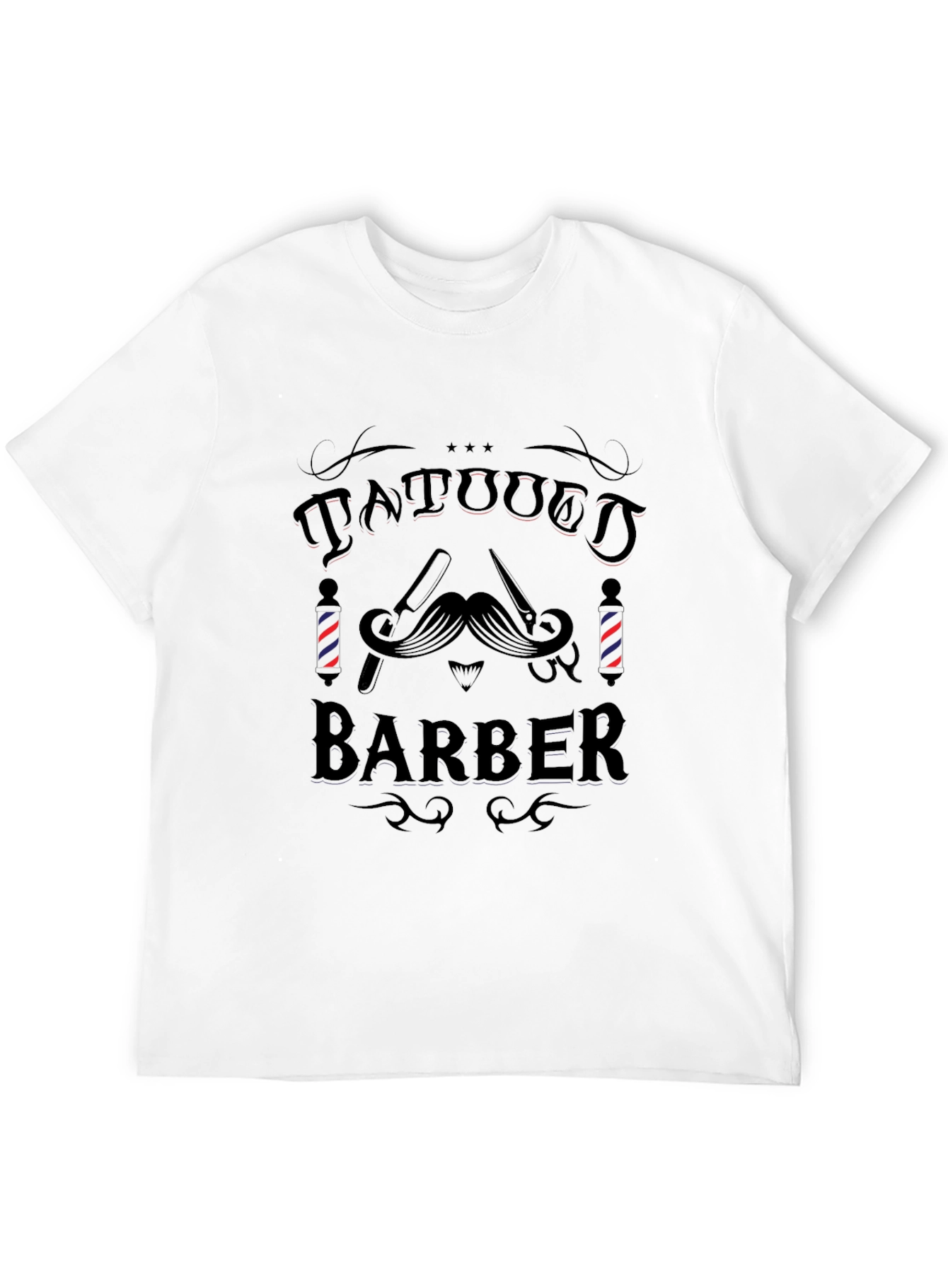 Tattooed Barber Graphic Tee - Mens Black T-Shirt