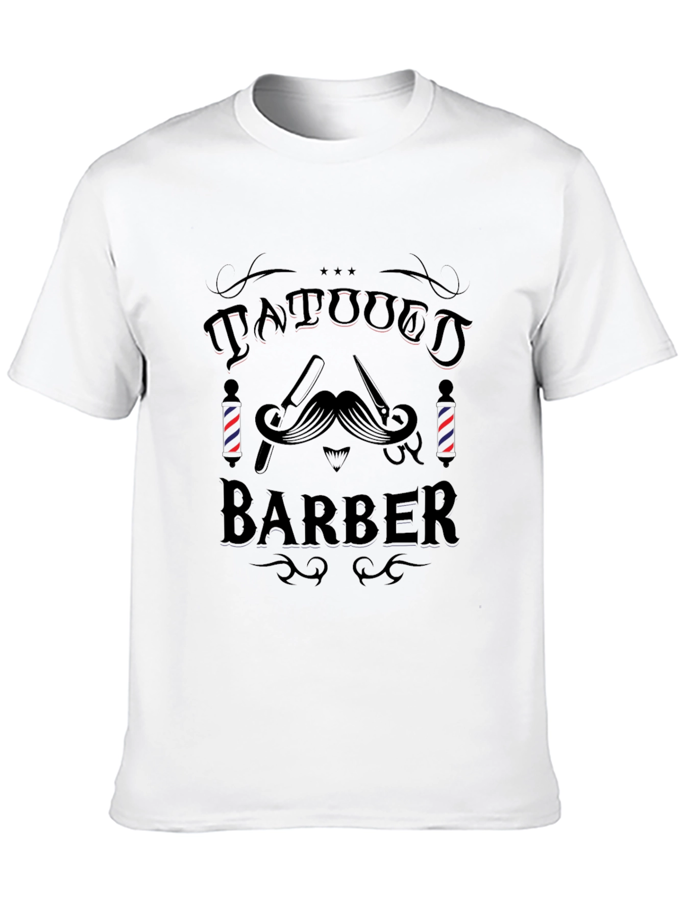 Tattooed Barber Graphic Tee - Mens Black T-Shirt