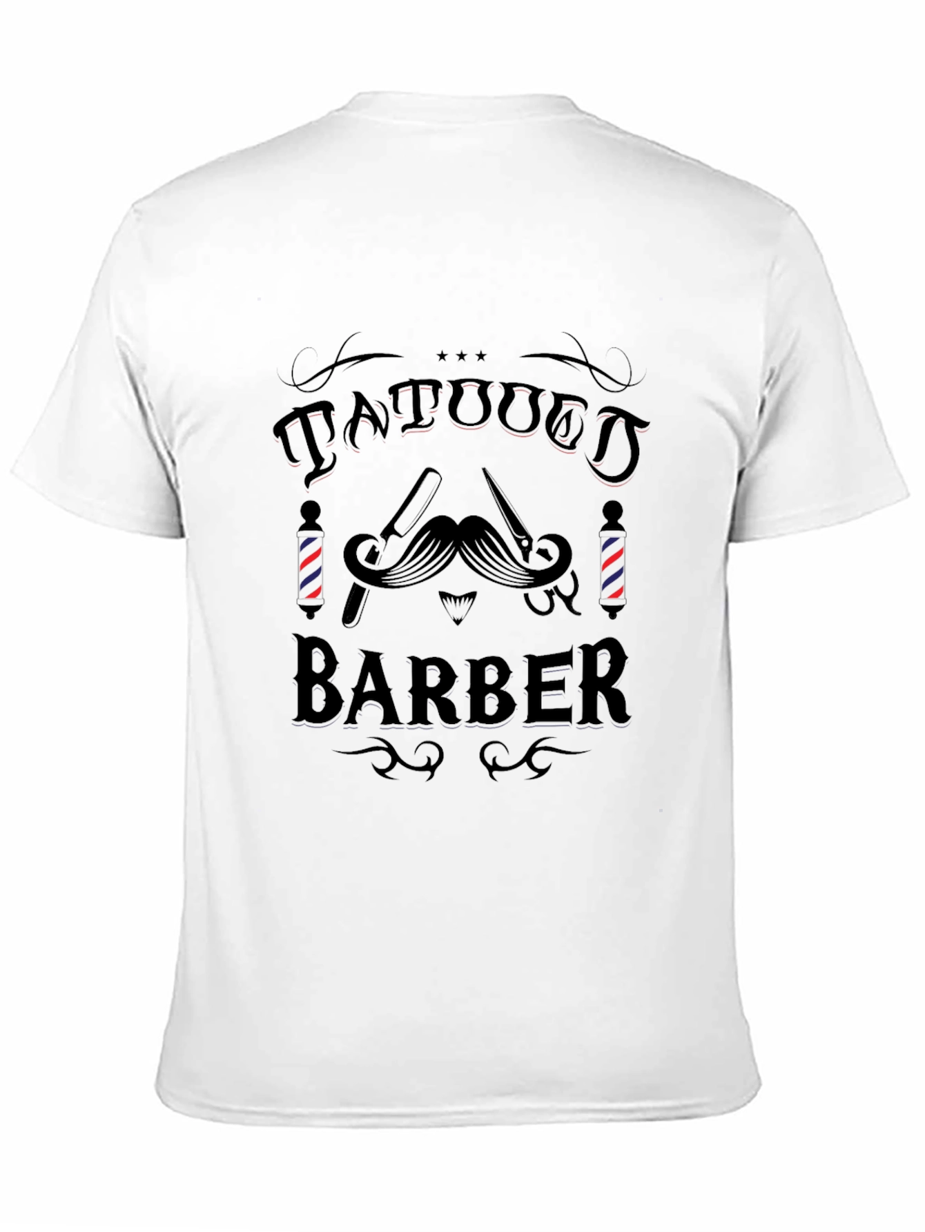 Tattooed Barber Graphic Tee - Mens Black T-Shirt