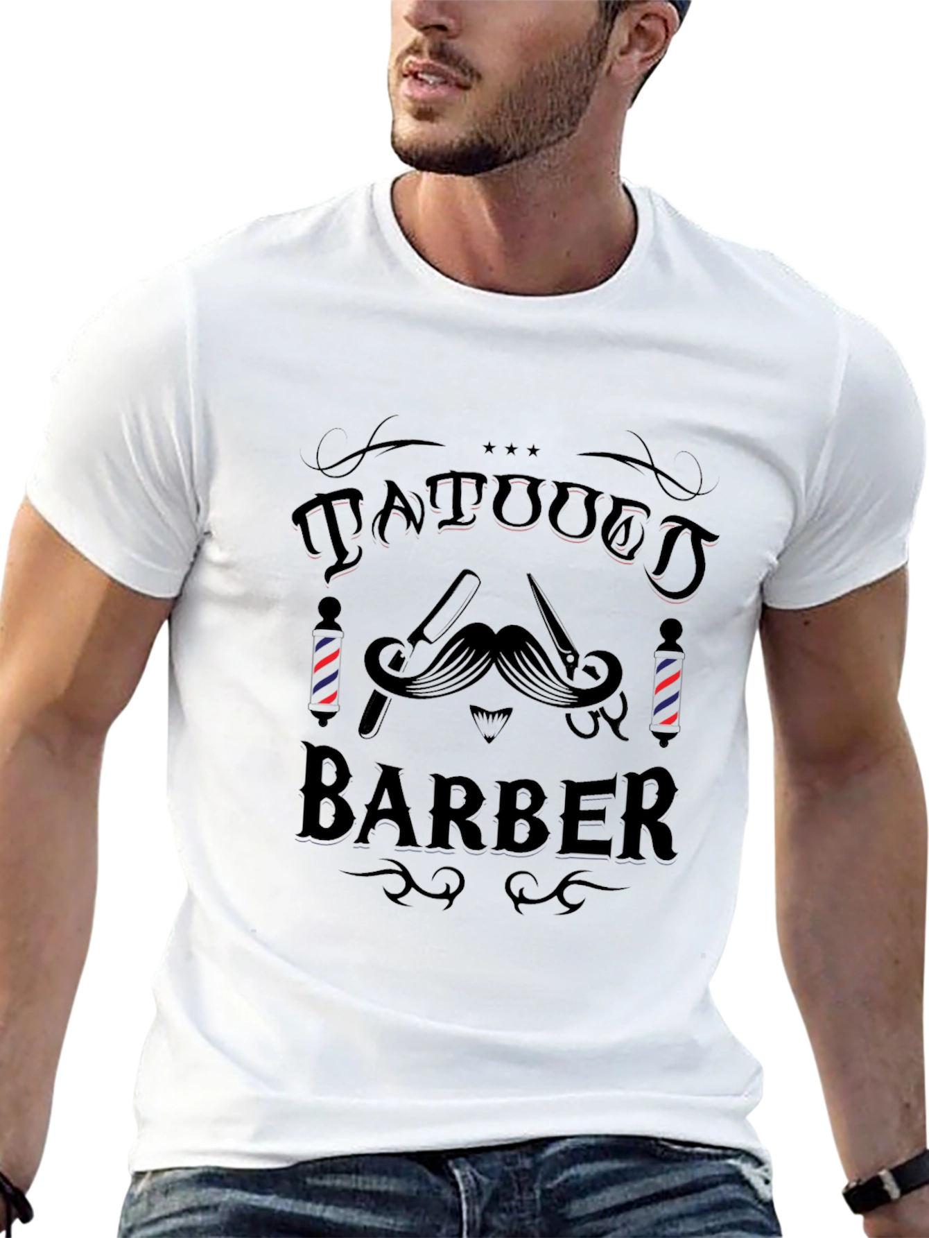 Tattooed Barber Graphic Tee - Mens Black T-Shirt