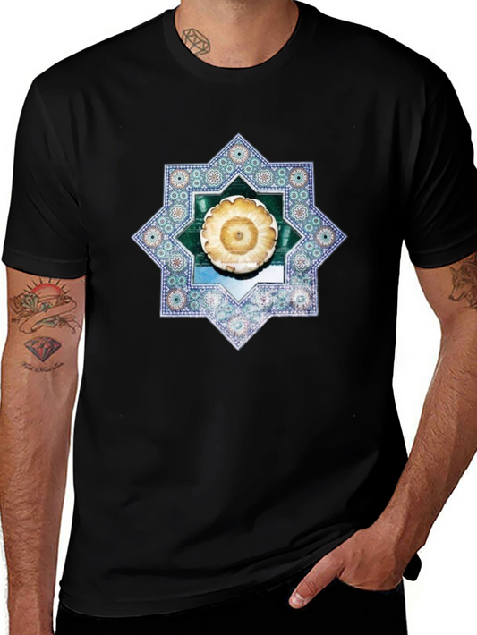 Geometric Floral T-Shirt - Black