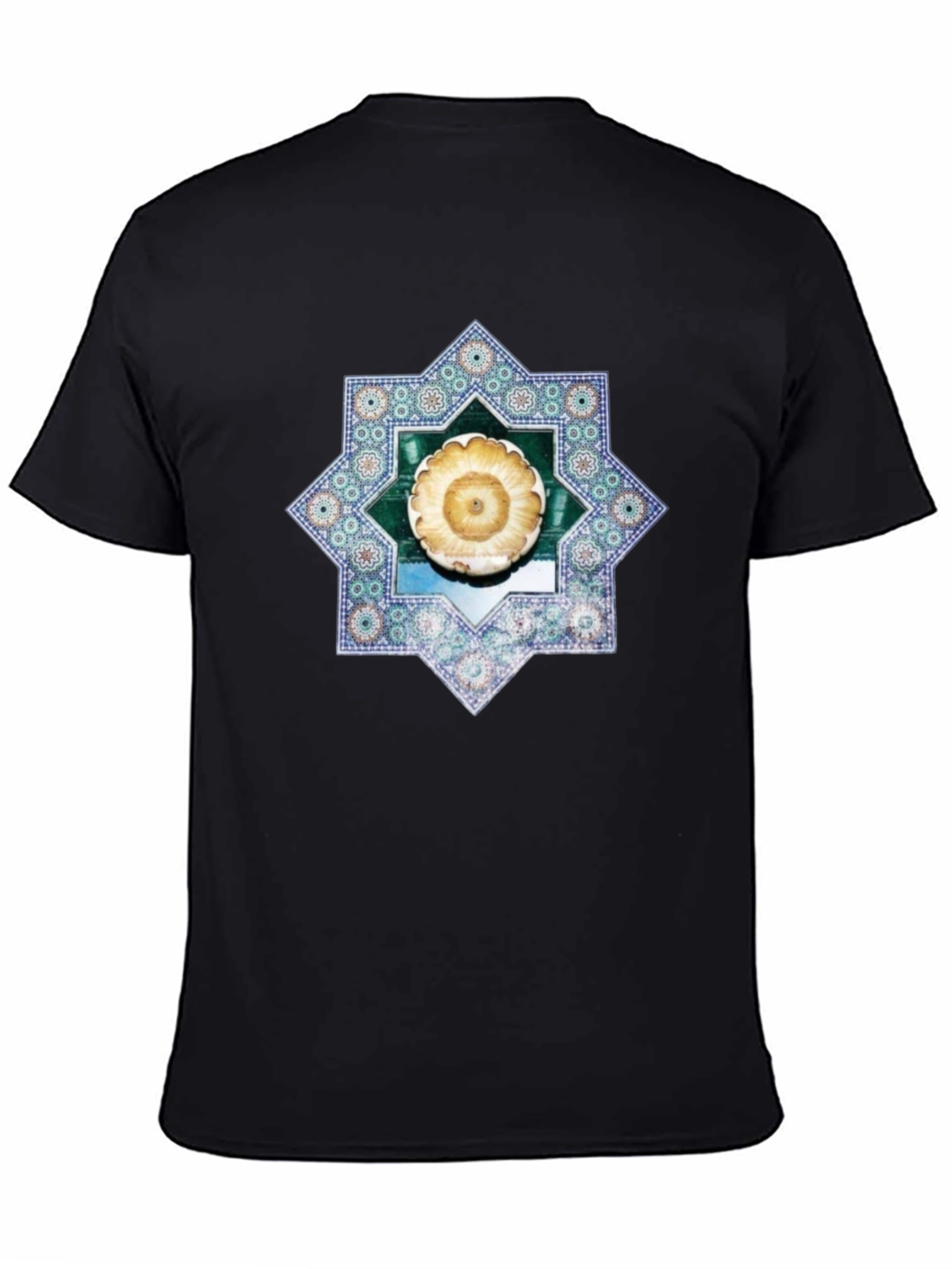 Geometric Floral T-Shirt - Black