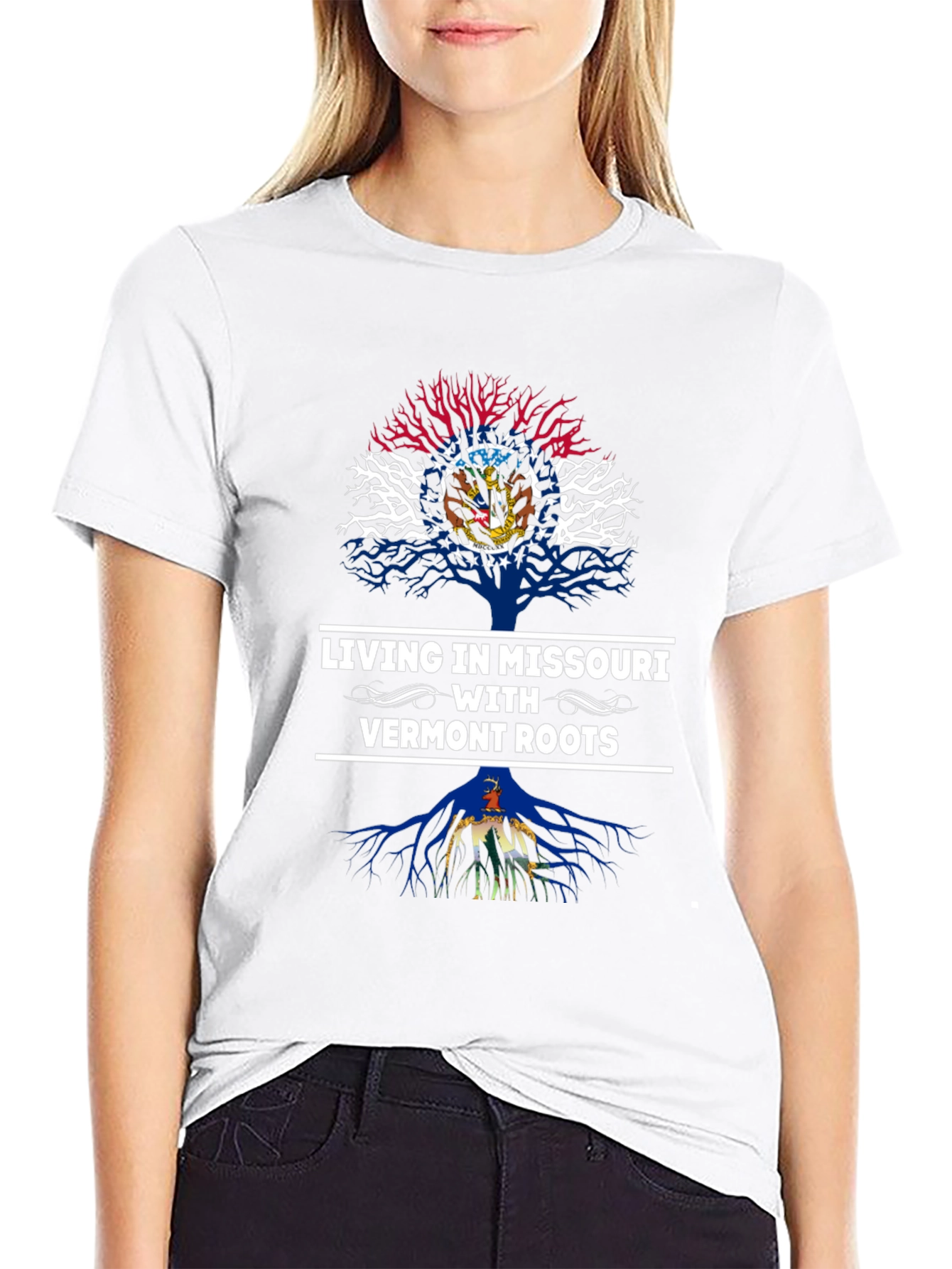 Living in Missouri with Vermont Roots T-Shirt