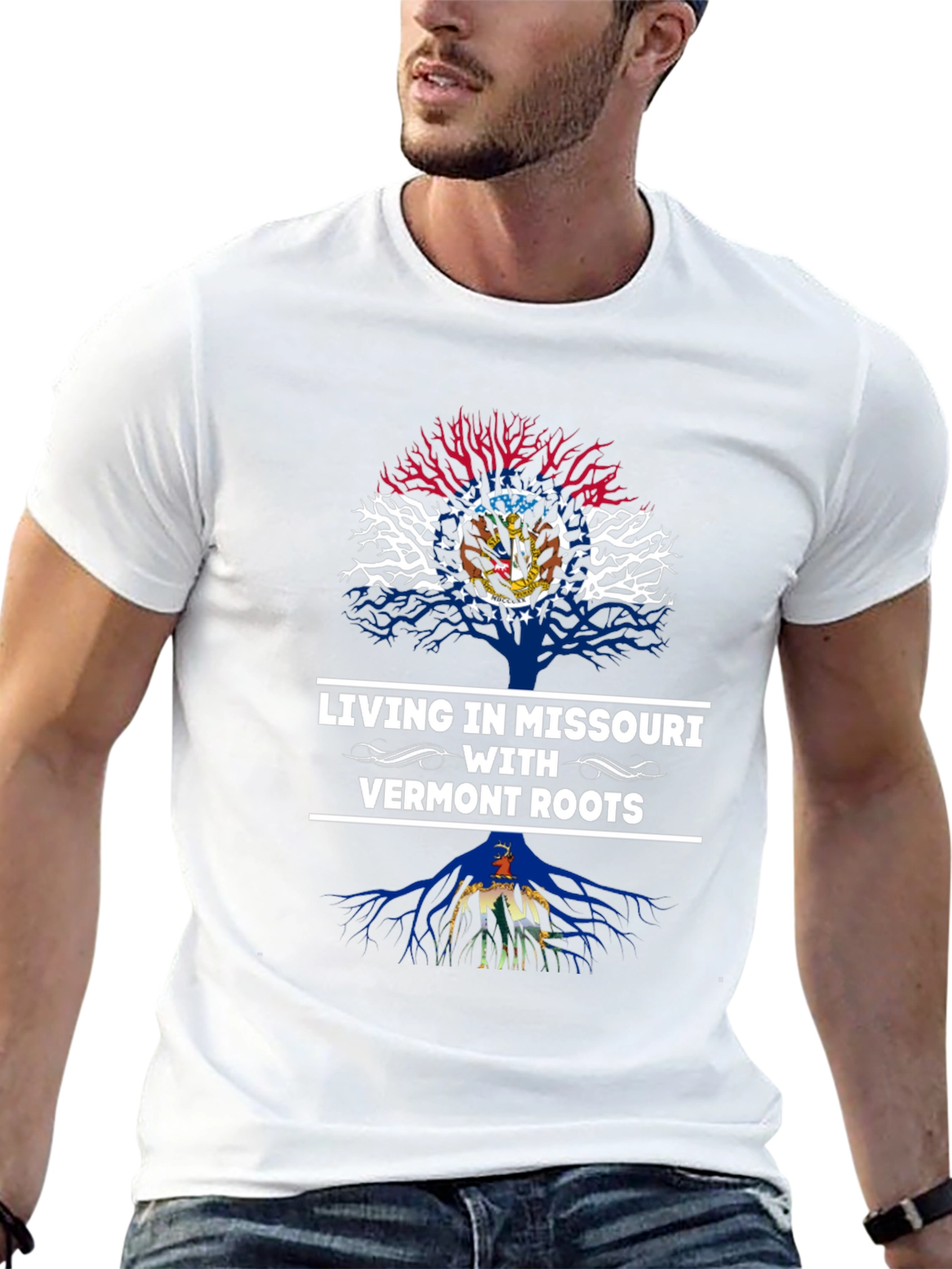 Living in Missouri with Vermont Roots T-Shirt