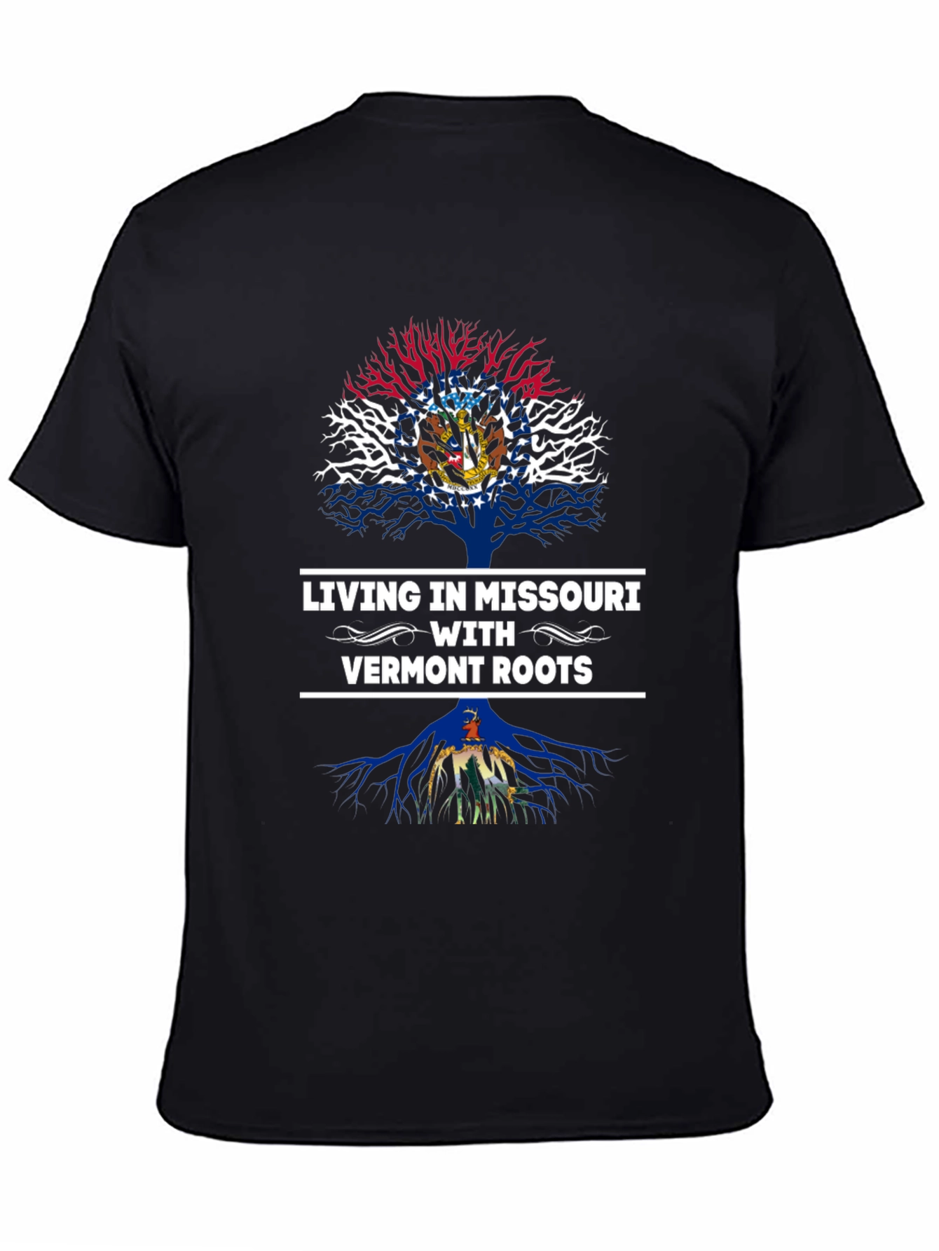 Living in Missouri with Vermont Roots T-Shirt