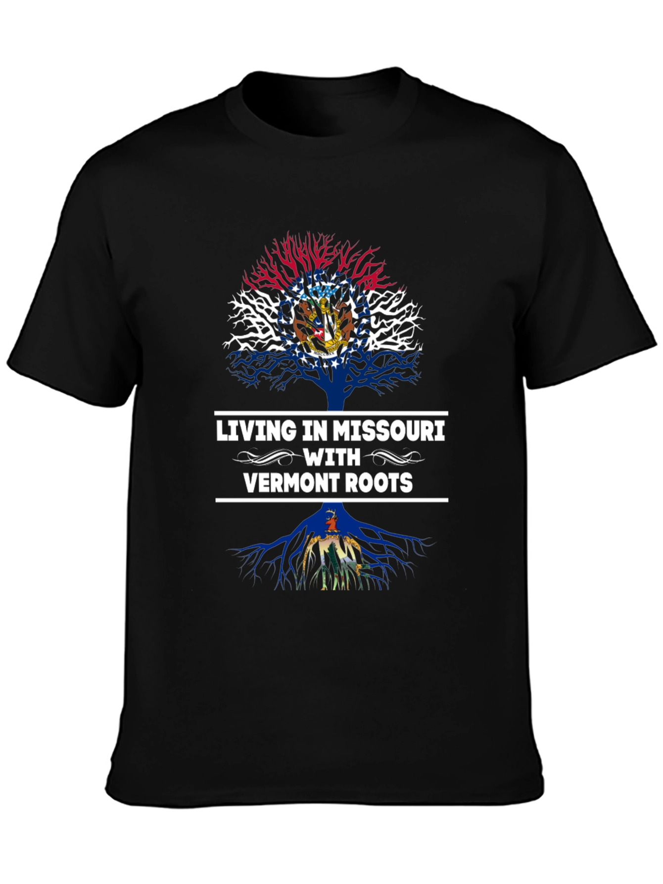 Living in Missouri with Vermont Roots T-Shirt