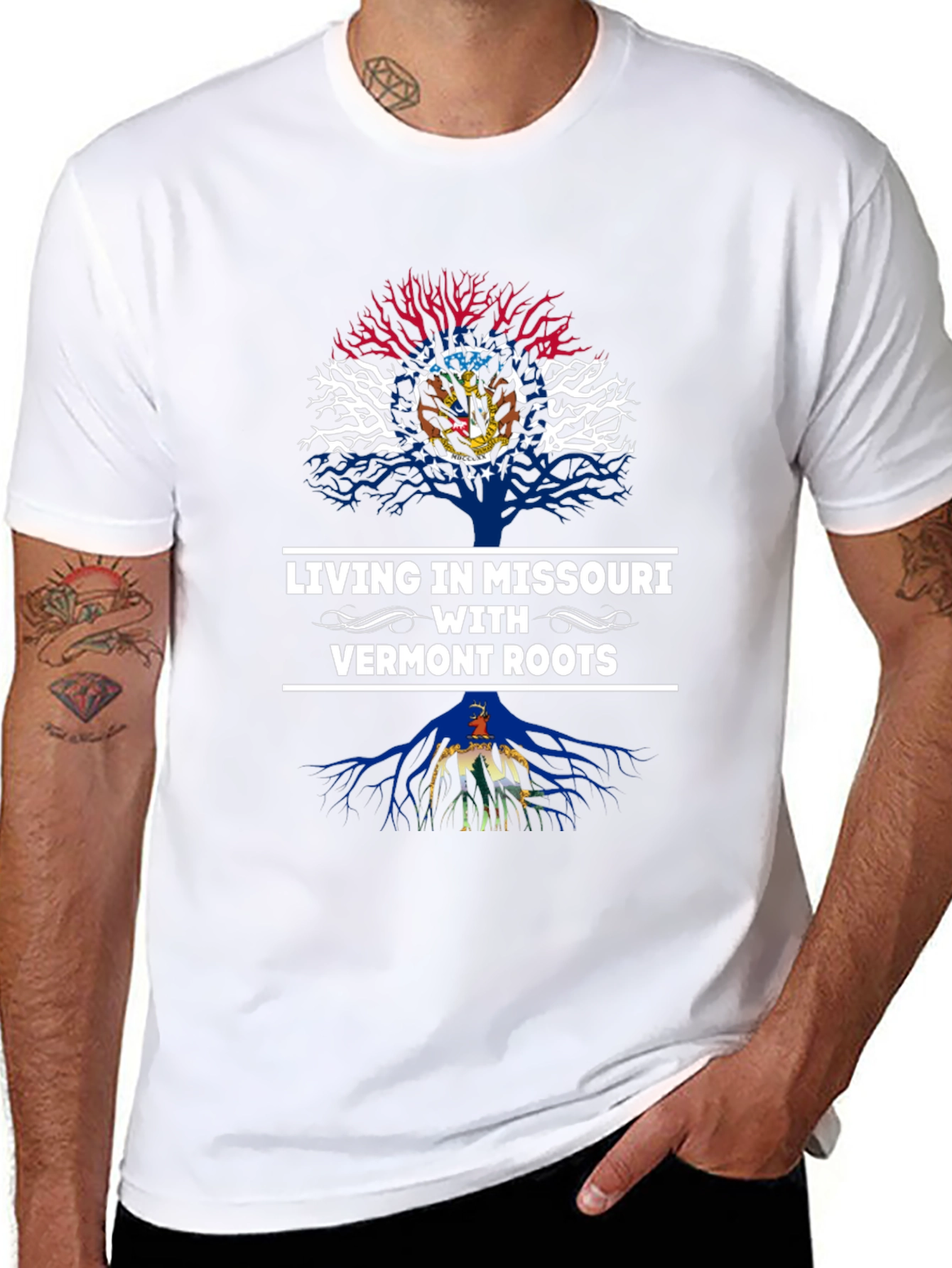 Living in Missouri with Vermont Roots T-Shirt