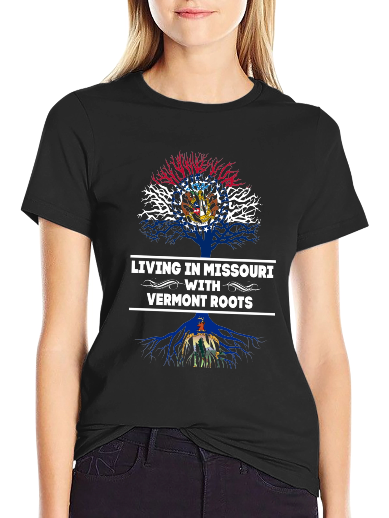 Living in Missouri with Vermont Roots T-Shirt