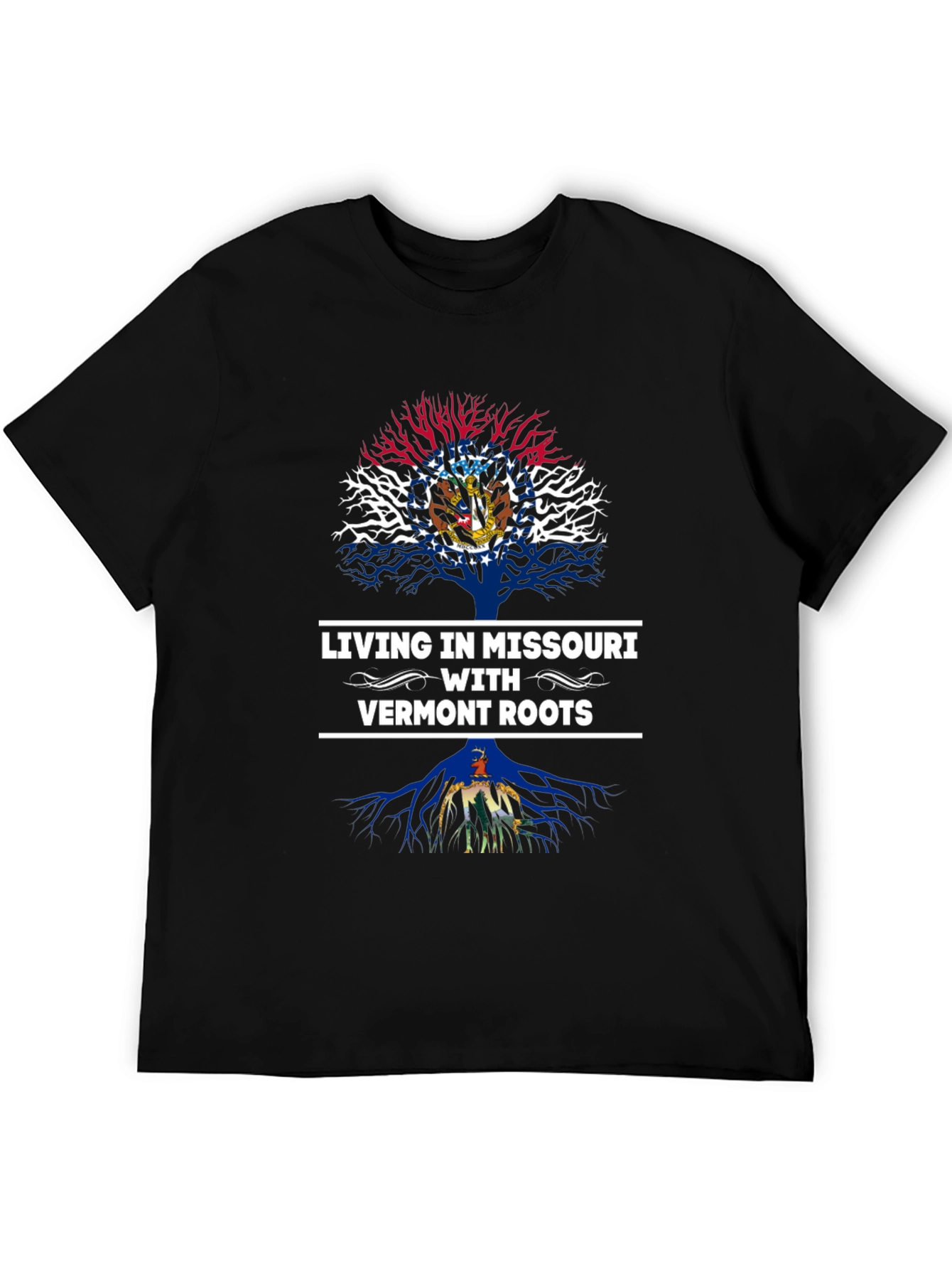 Living in Missouri with Vermont Roots T-Shirt