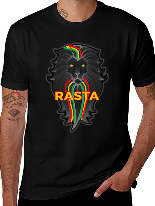 Rasta Lion Black Graphic Tee