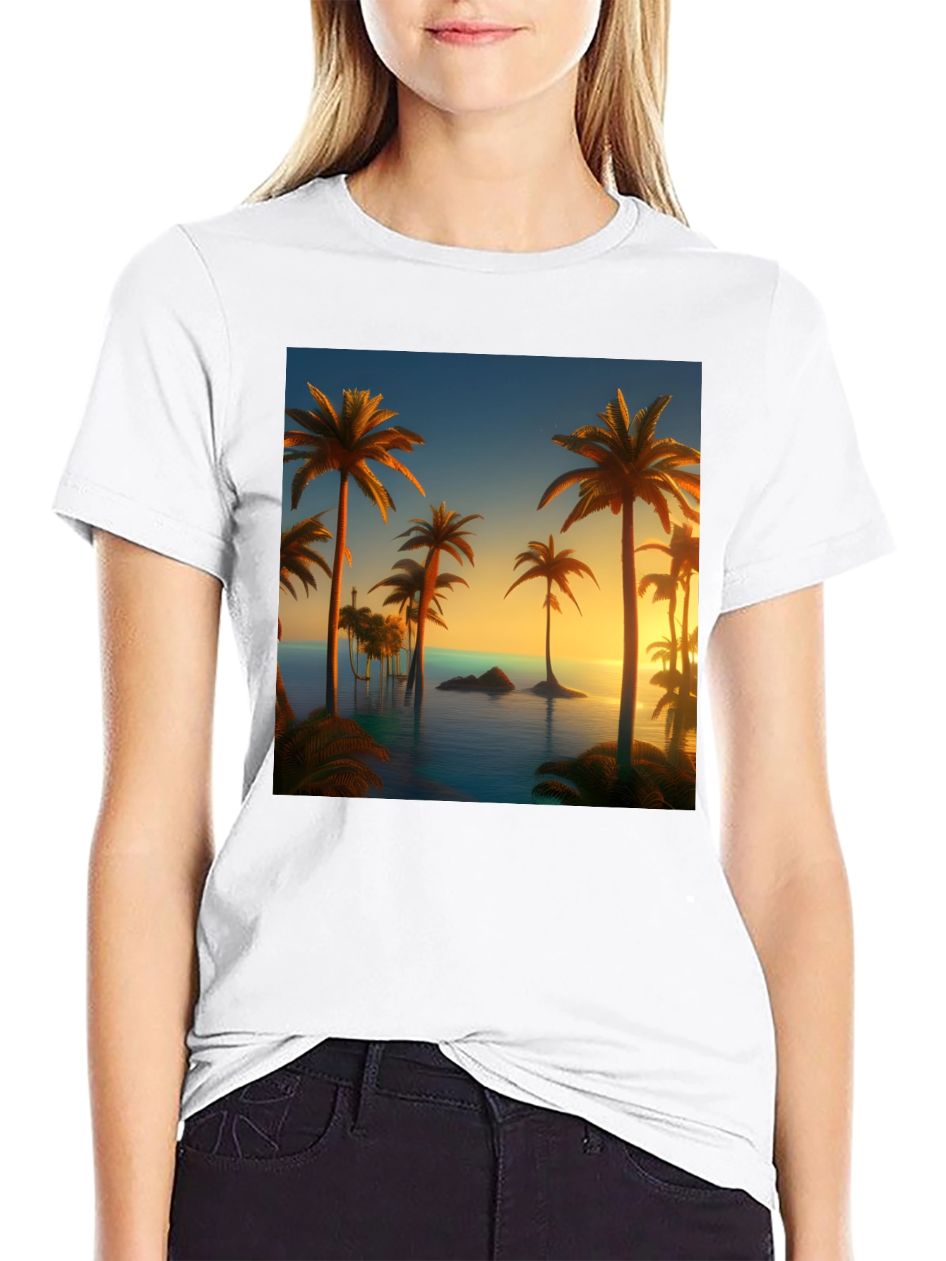 Tropical Palm Sunset T-Shirt