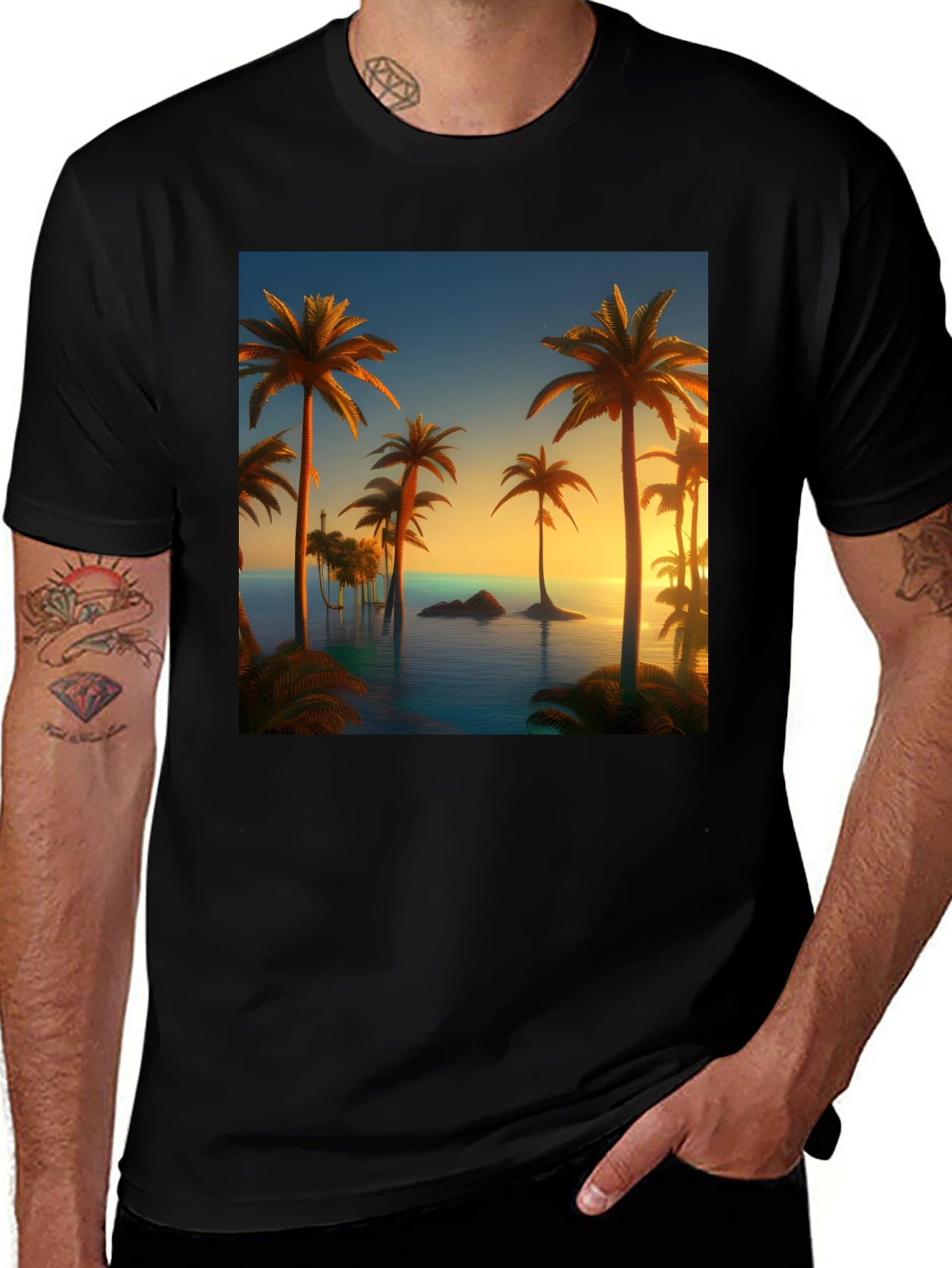 Tropical Palm Sunset T-Shirt