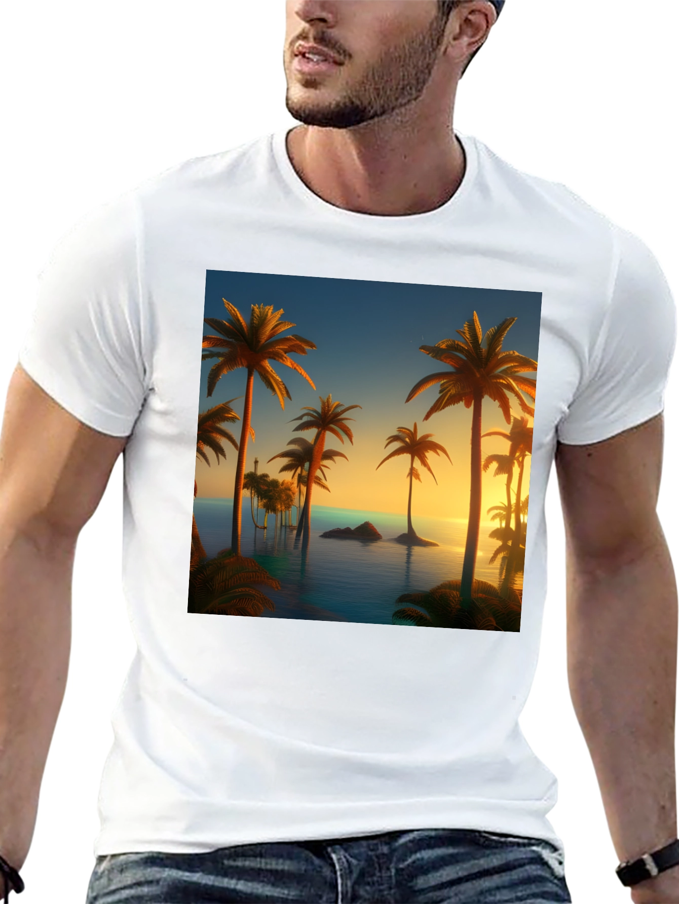 Tropical Palm Sunset T-Shirt