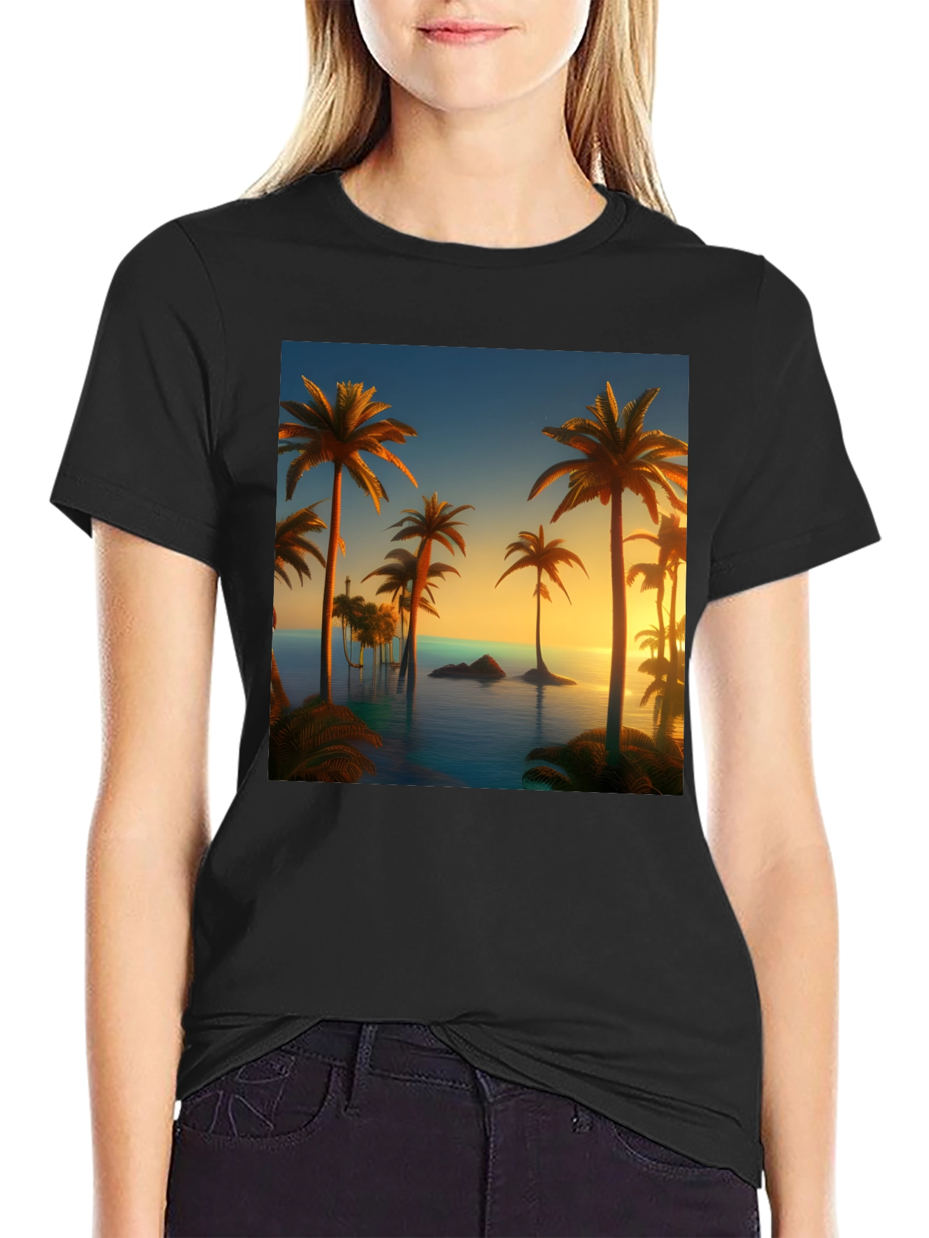 Tropical Palm Sunset T-Shirt