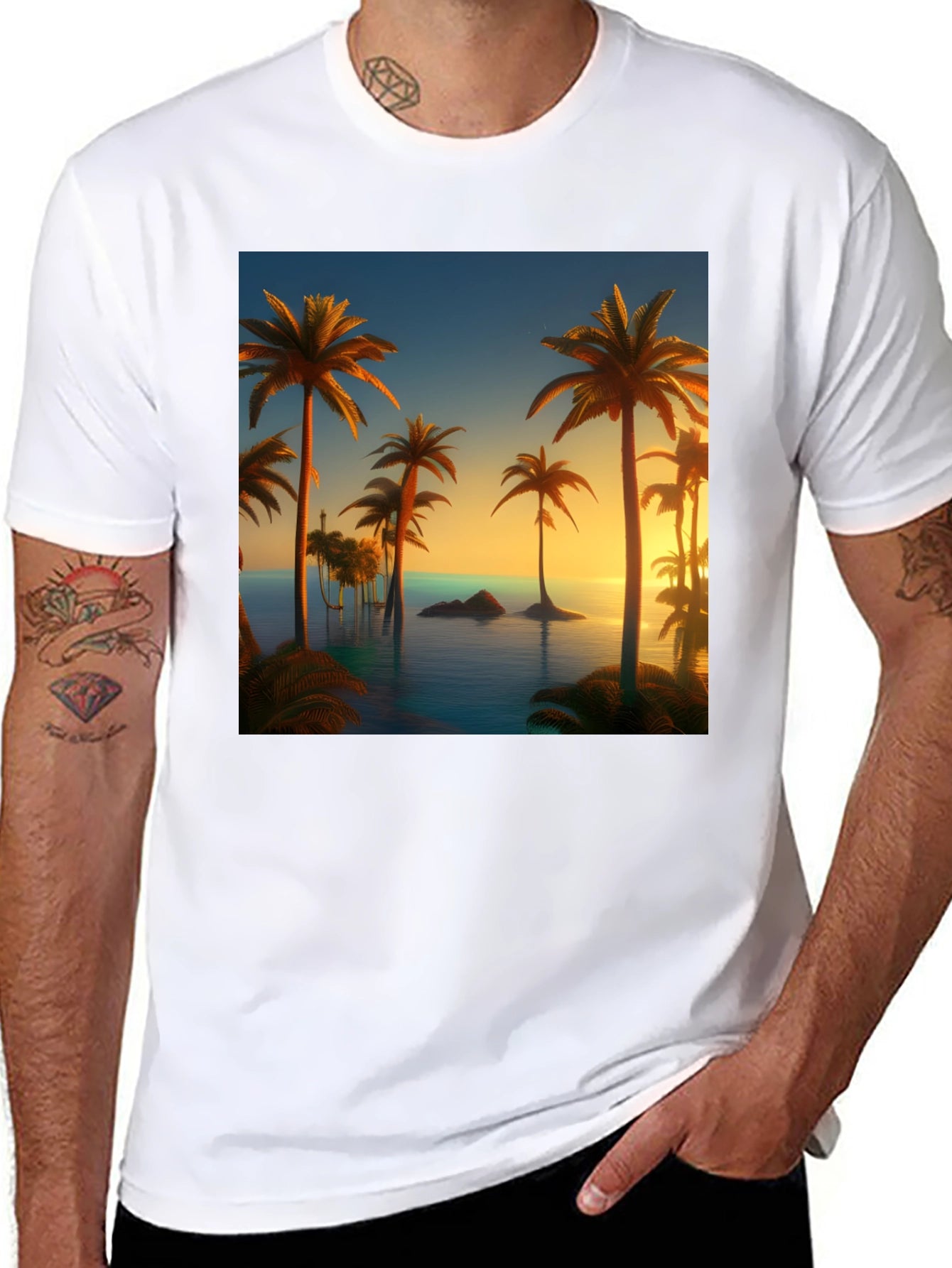 Tropical Palm Sunset T-Shirt