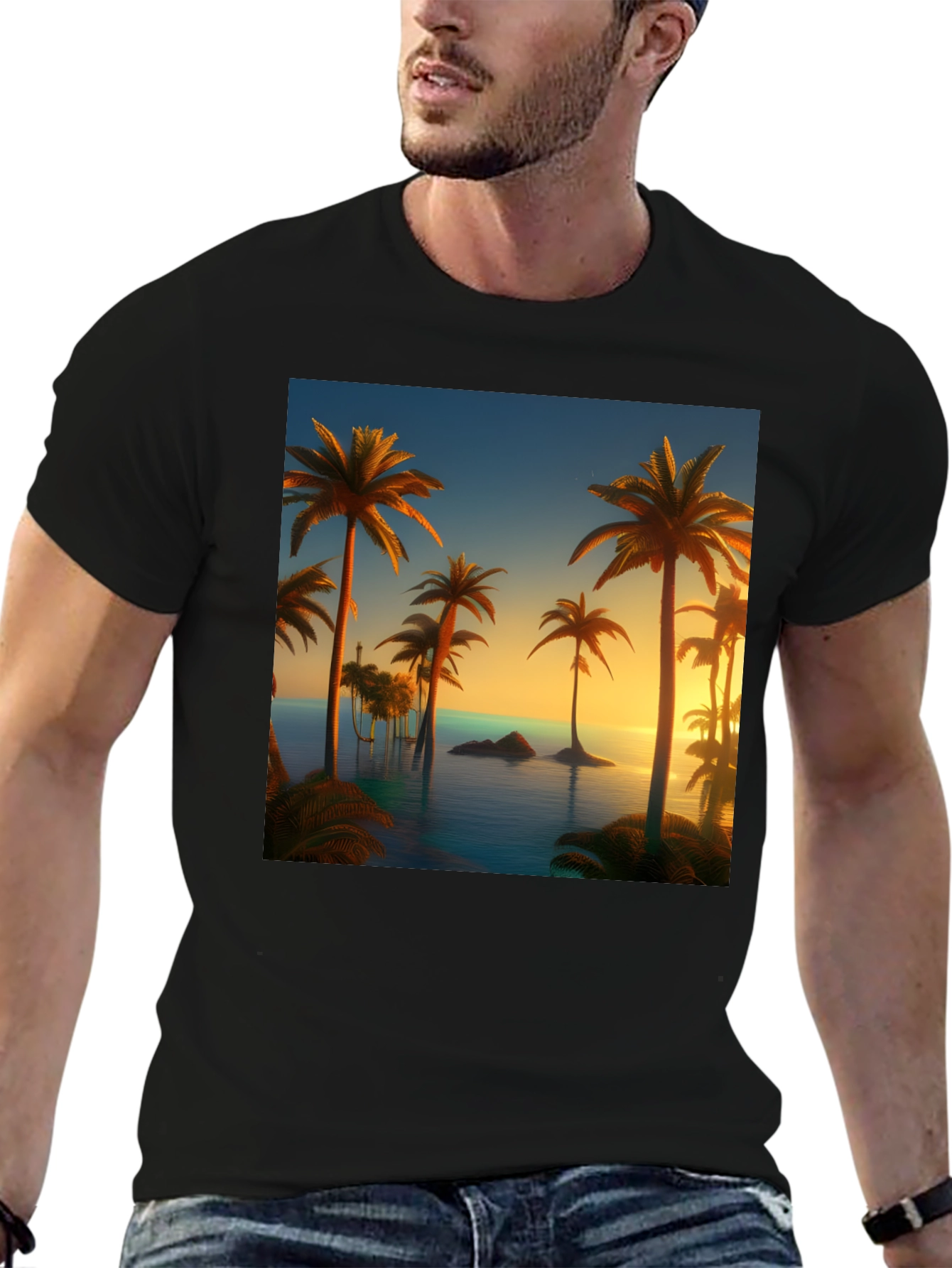 Tropical Palm Sunset T-Shirt