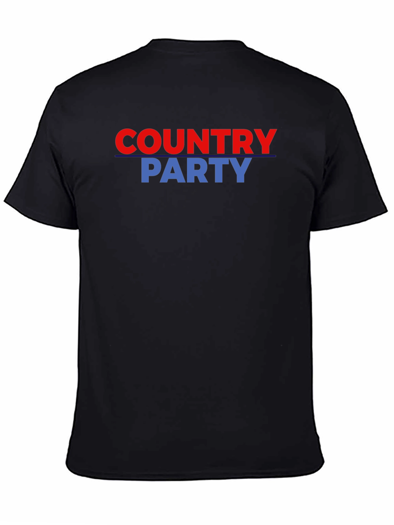 Country Party Graphic Tee - Black Cotton T-Shirt
