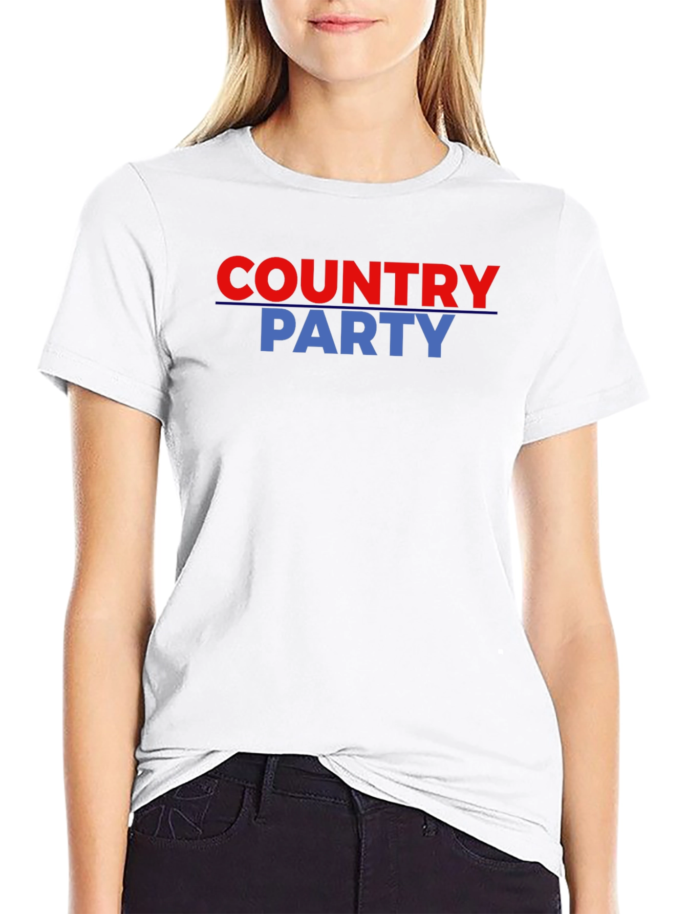 Country Party Graphic Tee - Black Cotton T-Shirt