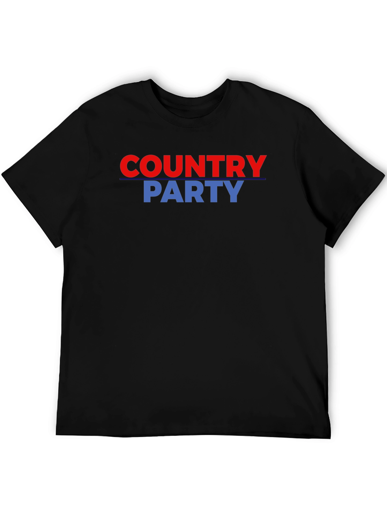 Country Party Graphic Tee - Black Cotton T-Shirt