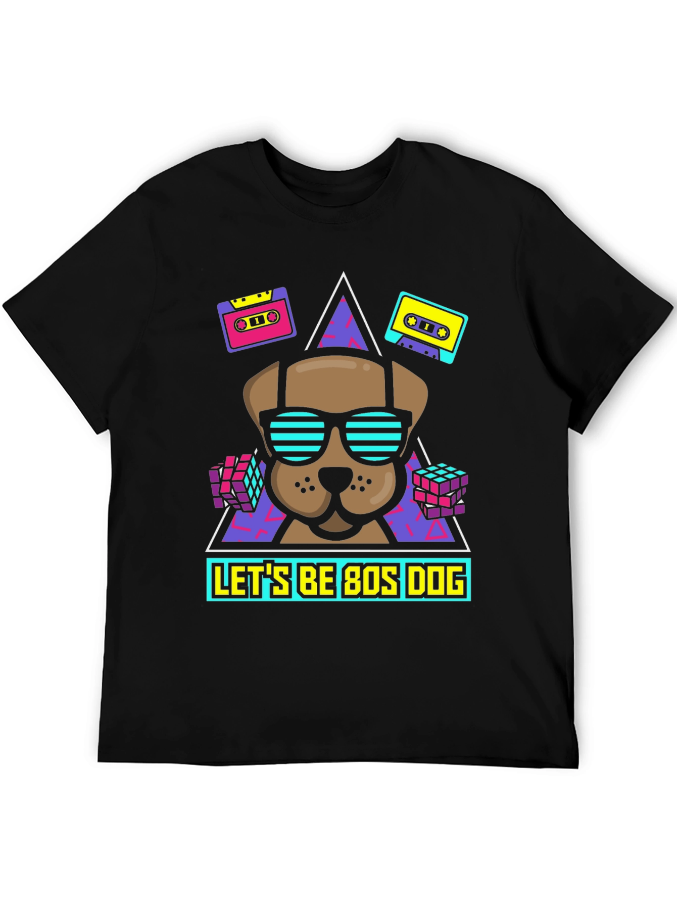 Retro 80s Dog Graphic T-Shirt