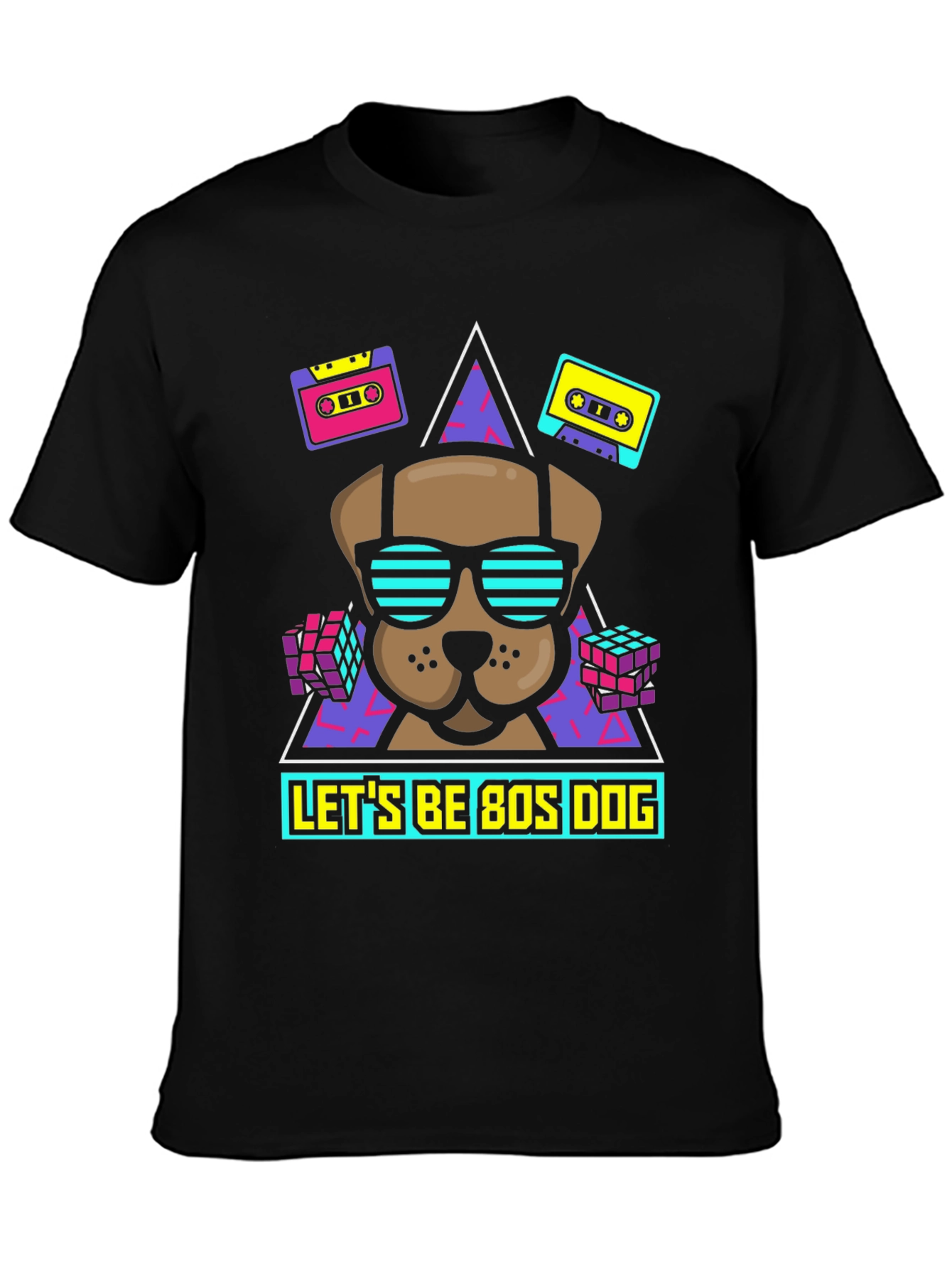 Retro 80s Dog Graphic T-Shirt