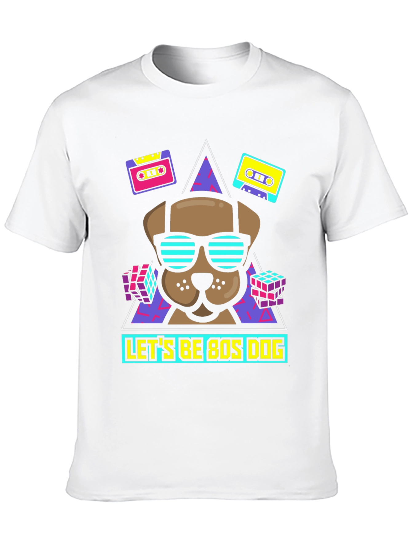 Retro 80s Dog Graphic T-Shirt