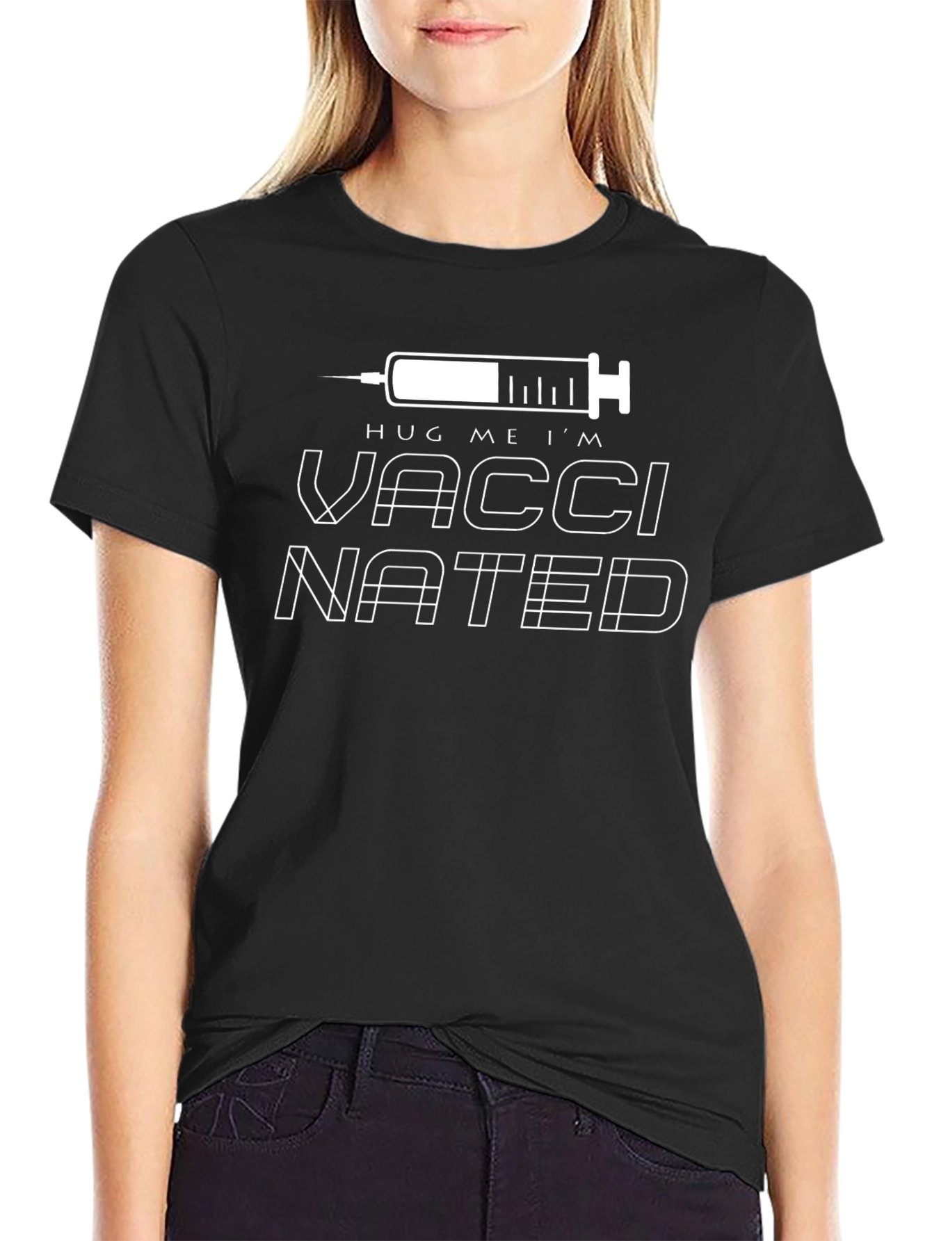 Vaccinated Graphic Tee - Hug Me Im Vaccinated Shirt