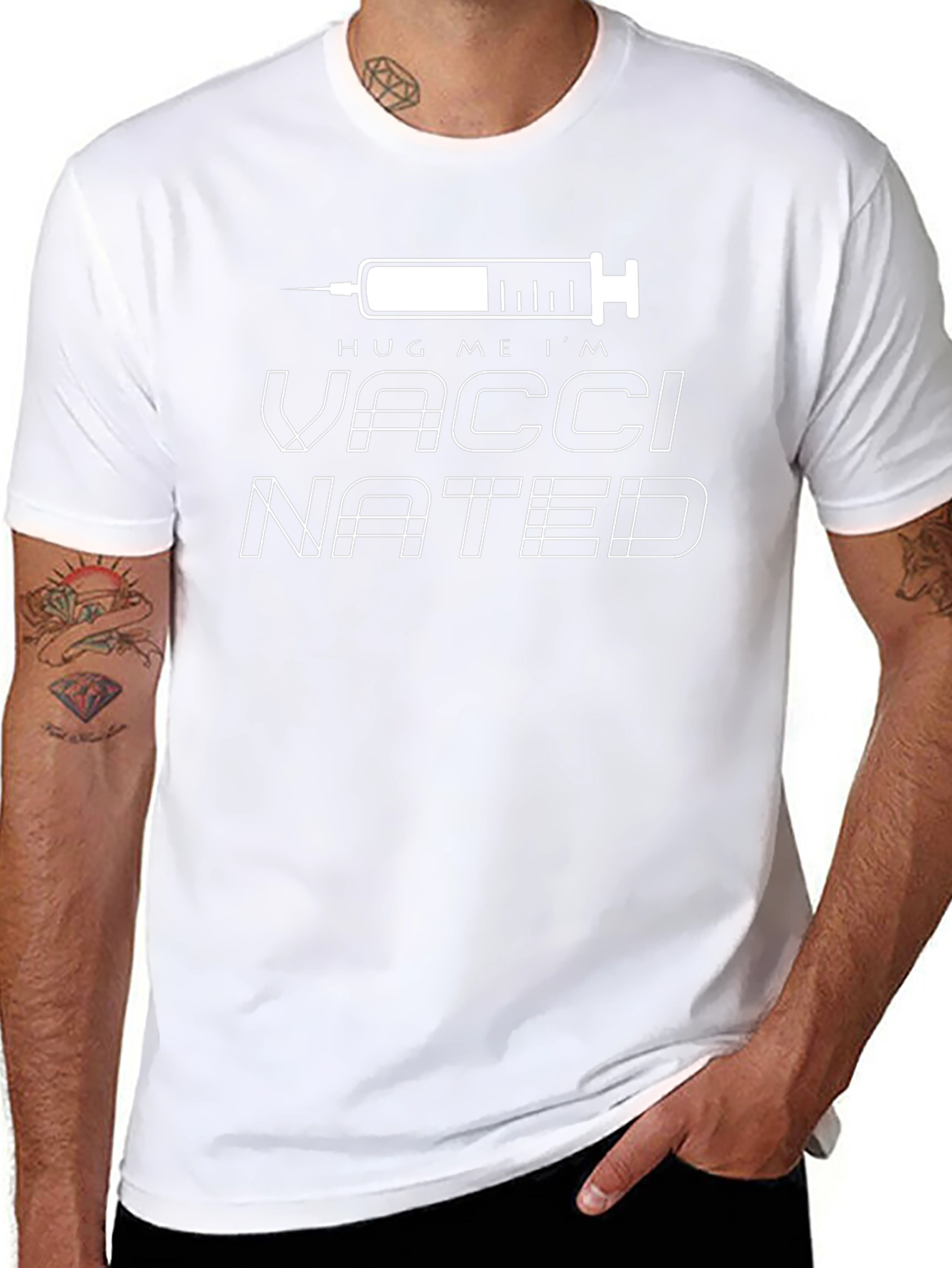 Vaccinated Graphic Tee - Hug Me Im Vaccinated Shirt