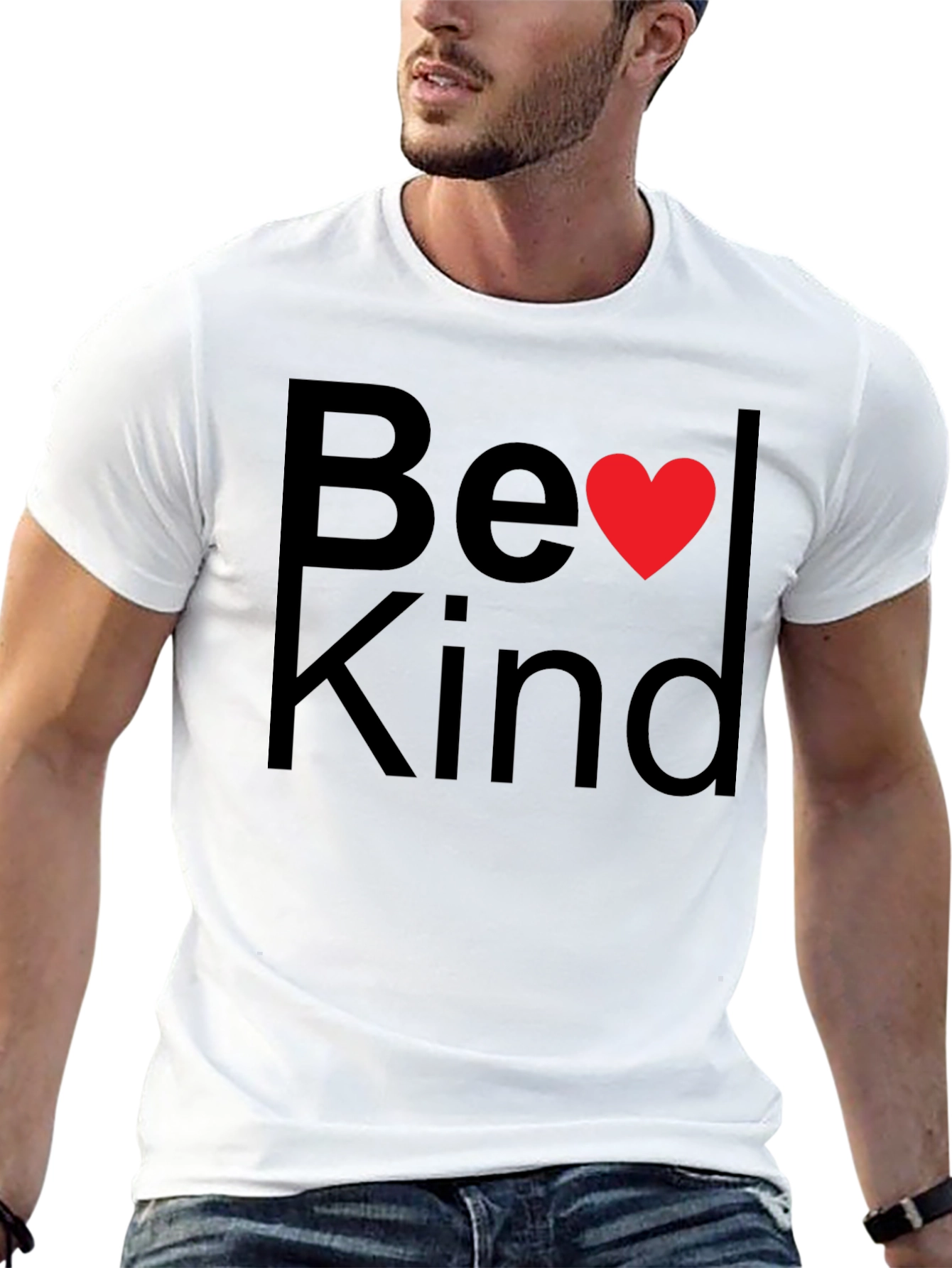 Be Kind T-Shirt with Heart Graphic - Unisex
