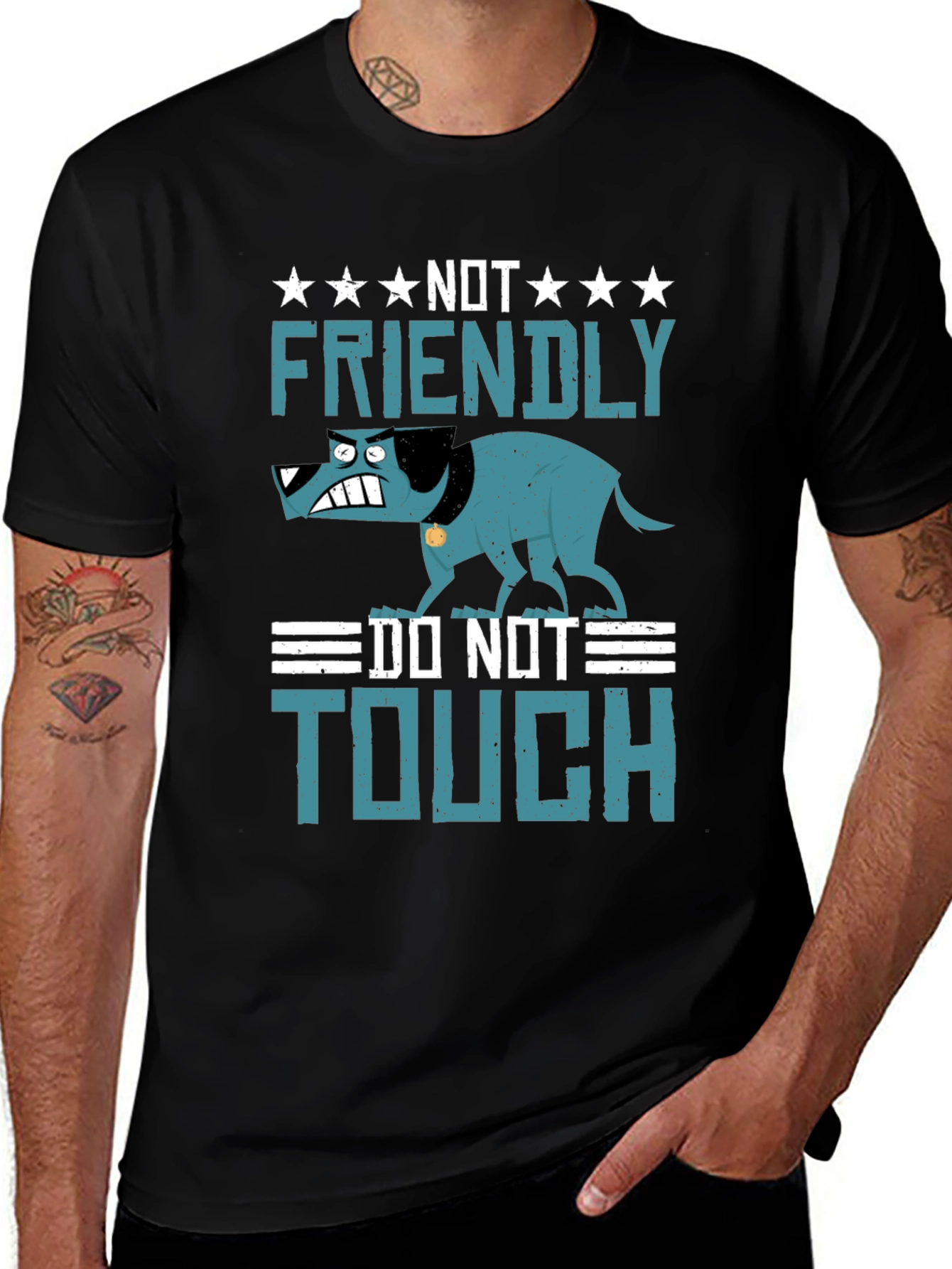 Not Friendly Dog Graphic T-Shirt