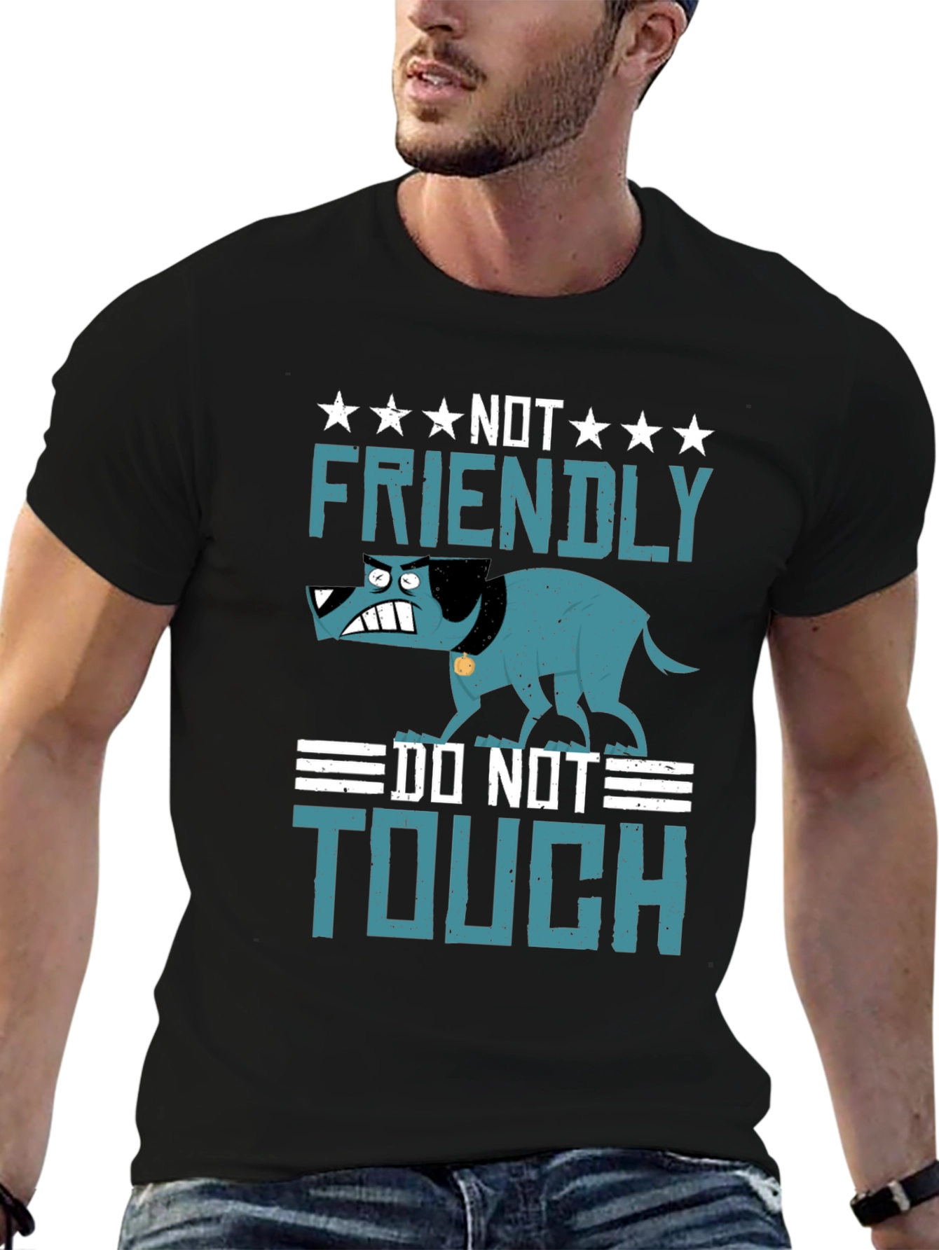 Not Friendly Dog Graphic T-Shirt