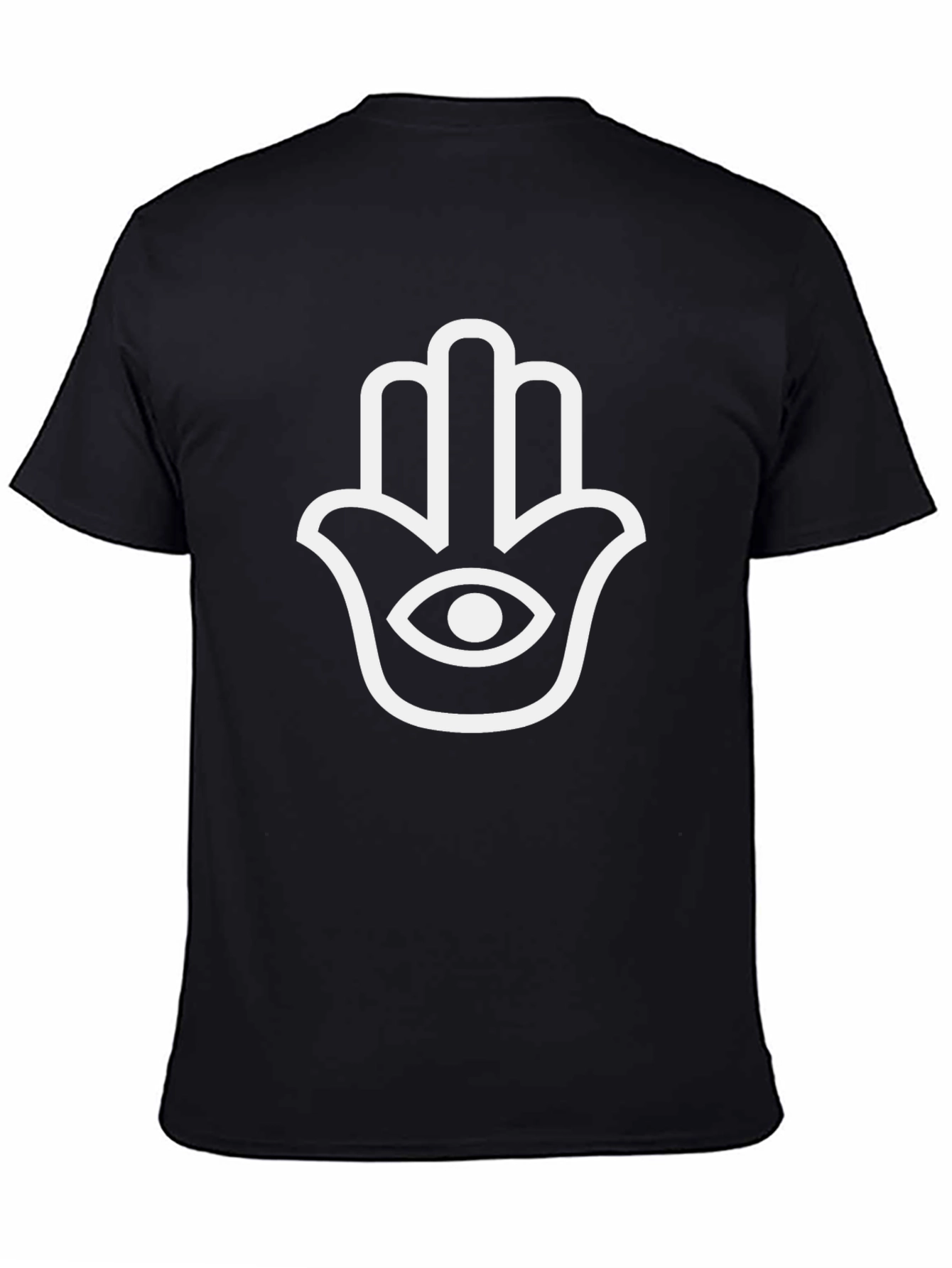 Hamsa Hand Graphic Tee - Black Casual T-Shirt
