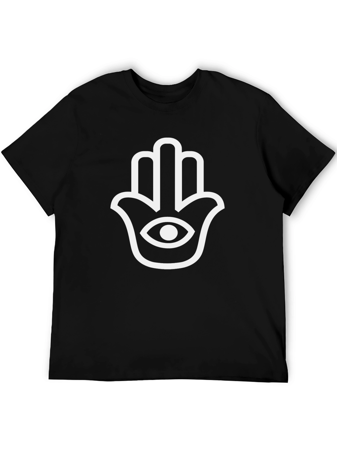 Hamsa Hand Graphic Tee - Black Casual T-Shirt