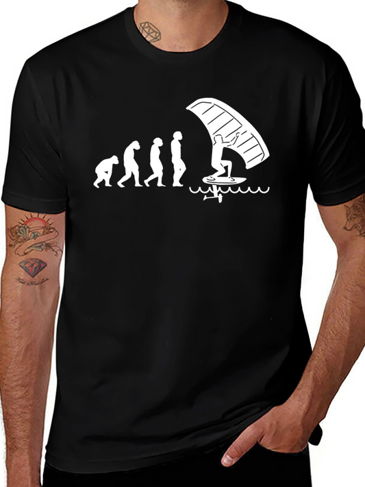 Evolution of Windsurfing Black T-Shirt