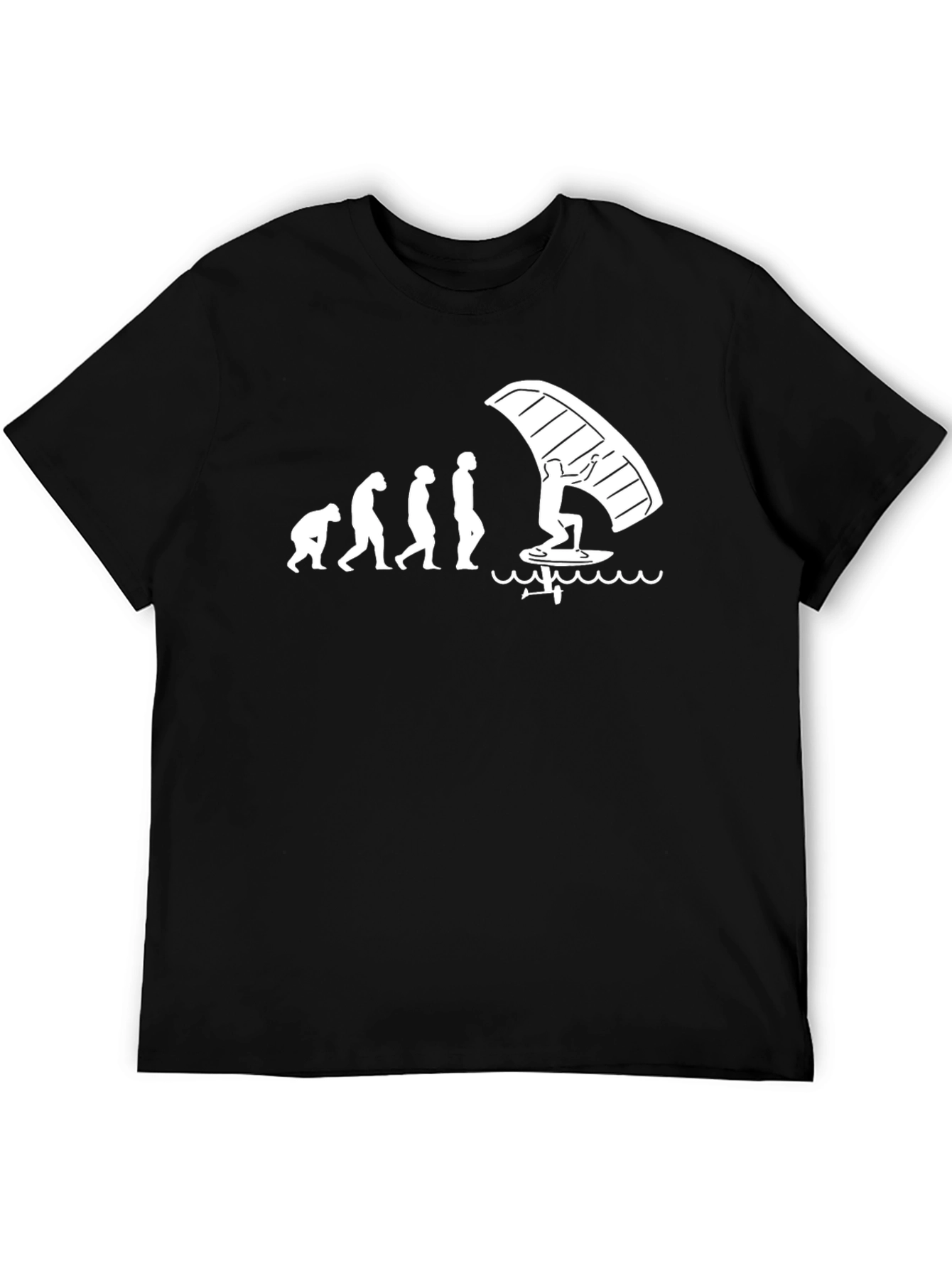 Evolution of Windsurfing Black T-Shirt