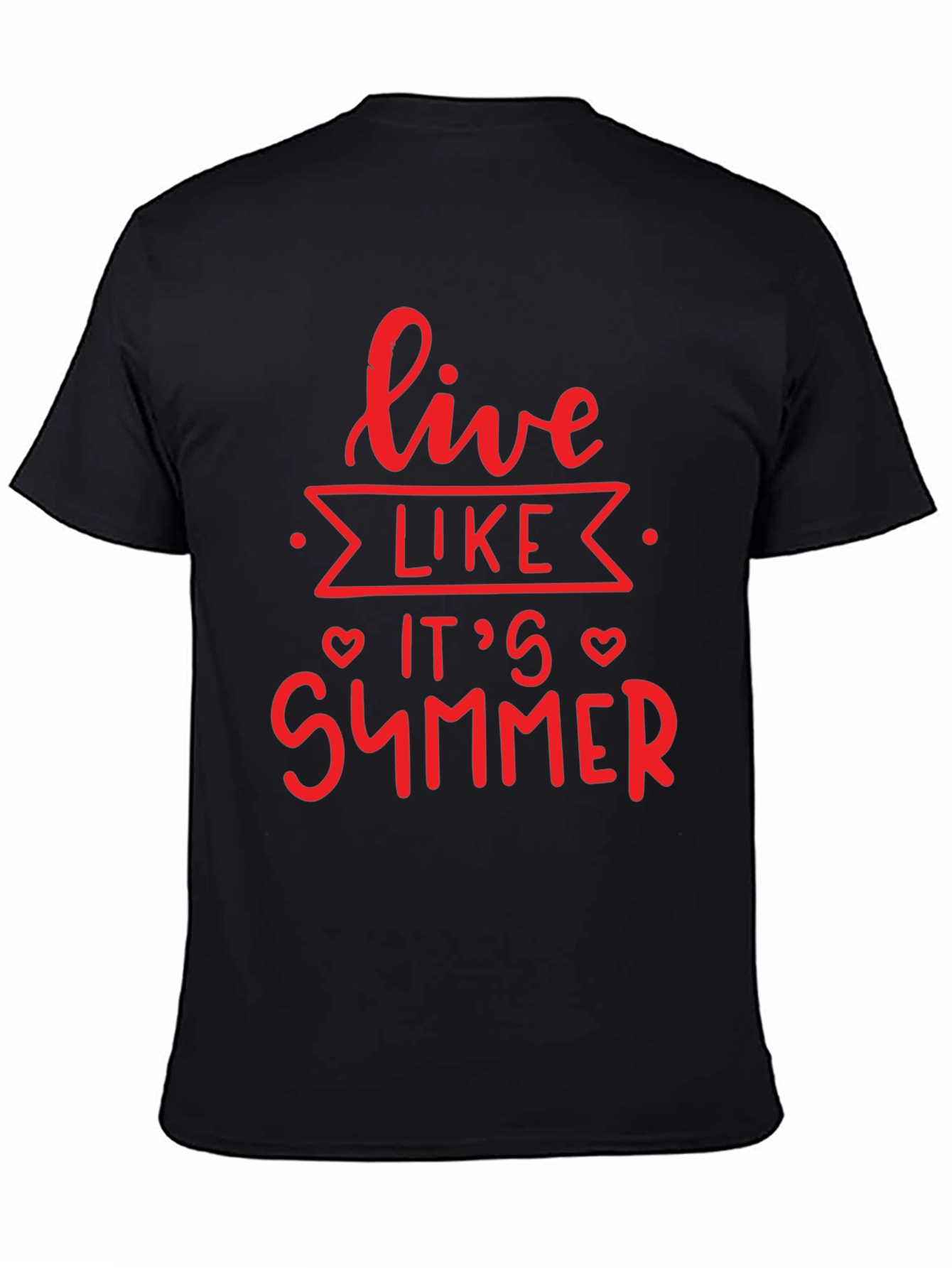 Live Like Its Summer Black Graphic Tee