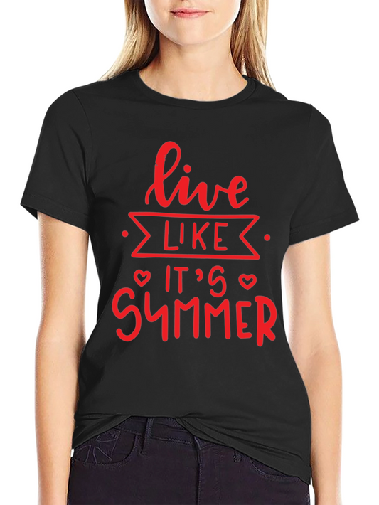 Live Like Its Summer Black Graphic Tee