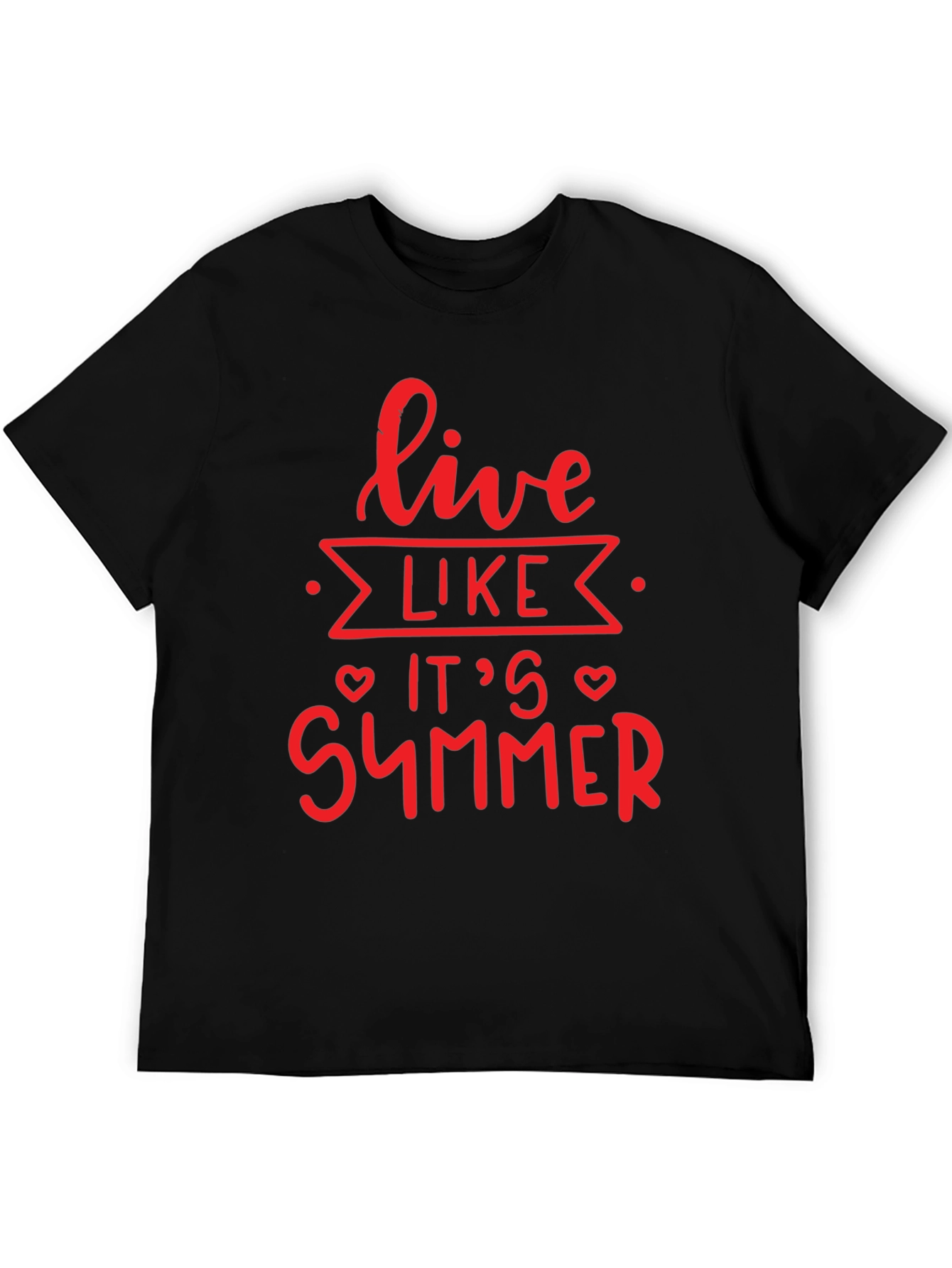 Live Like Its Summer Black Graphic Tee