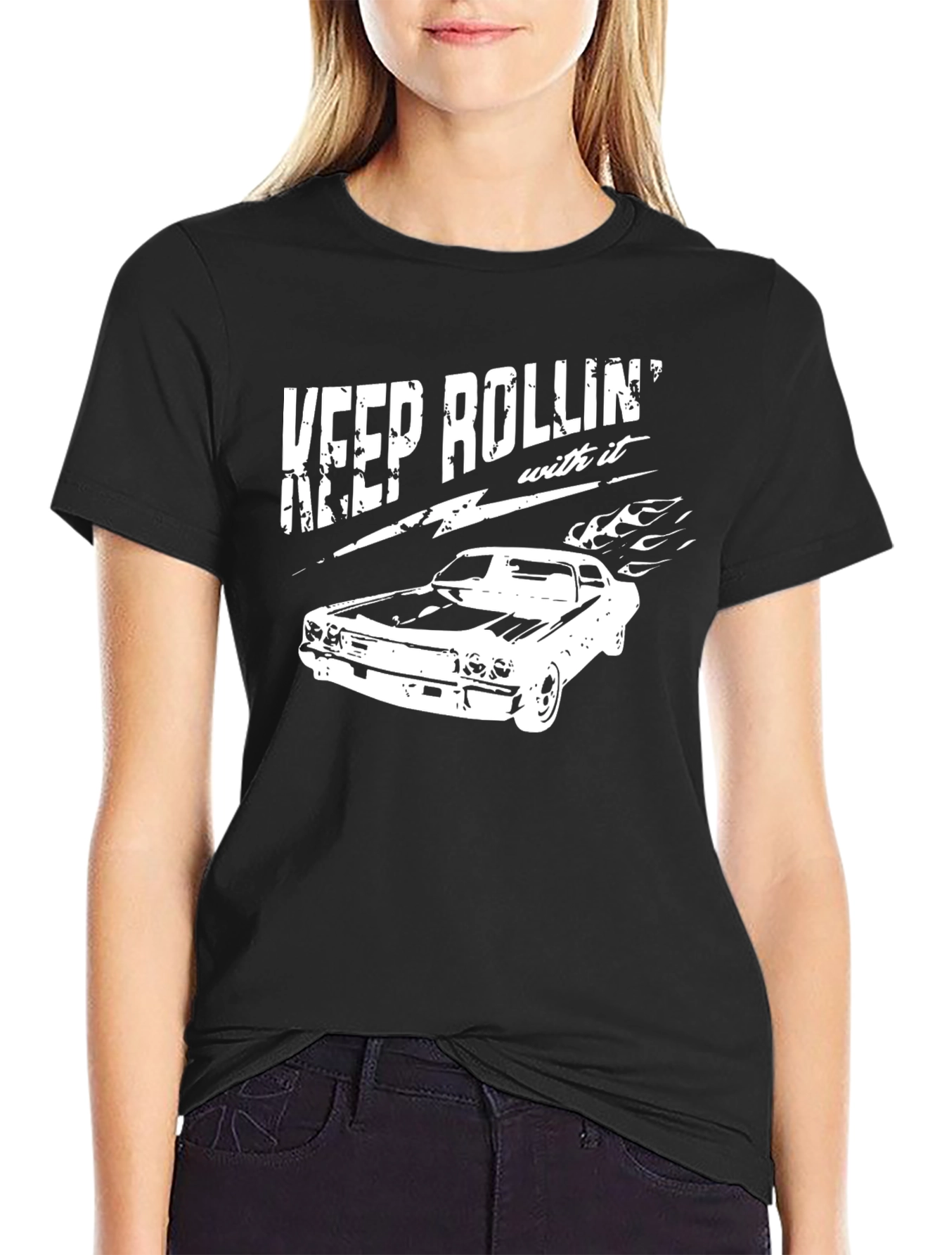 Keep Rolling Classic Car Graphic T-Shirt