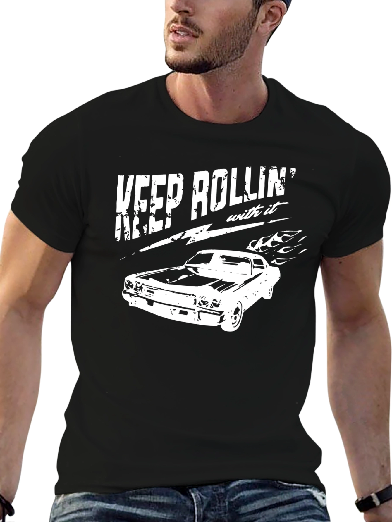 Keep Rolling Classic Car Graphic T-Shirt