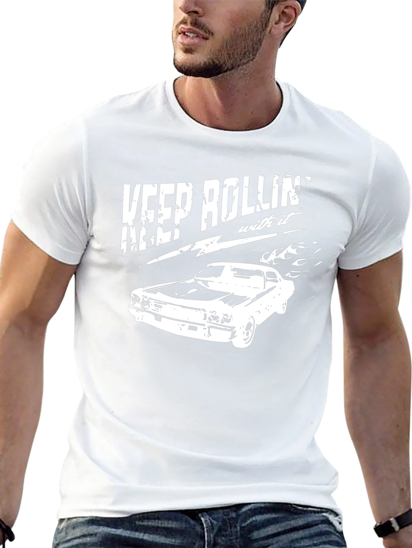 Keep Rolling Classic Car Graphic T-Shirt