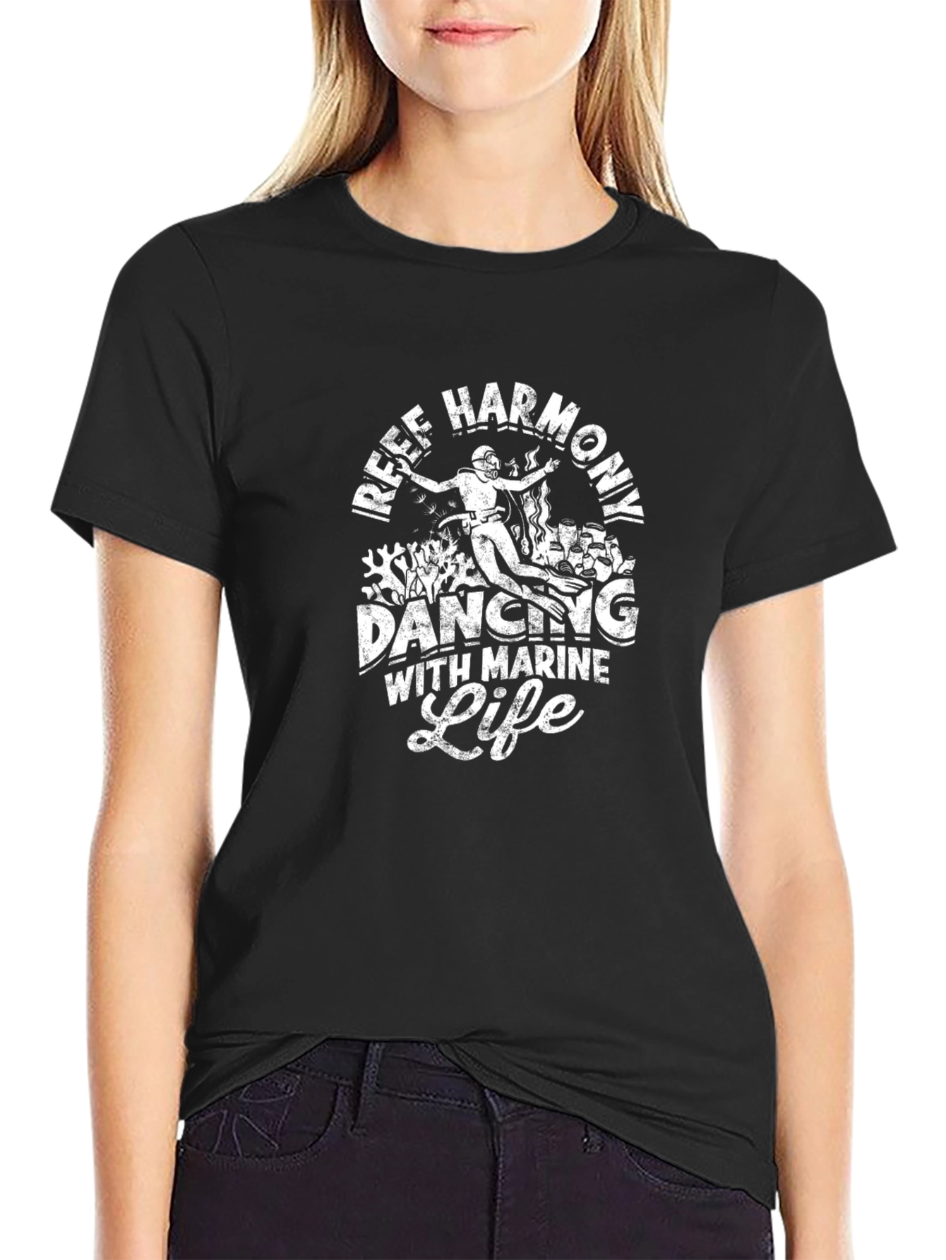 Reef Harmony Diving Tee - Marine Life Design