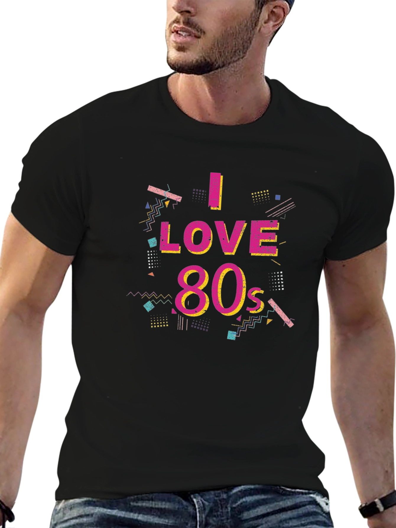 I Love 80s Graphic Black T-Shirt