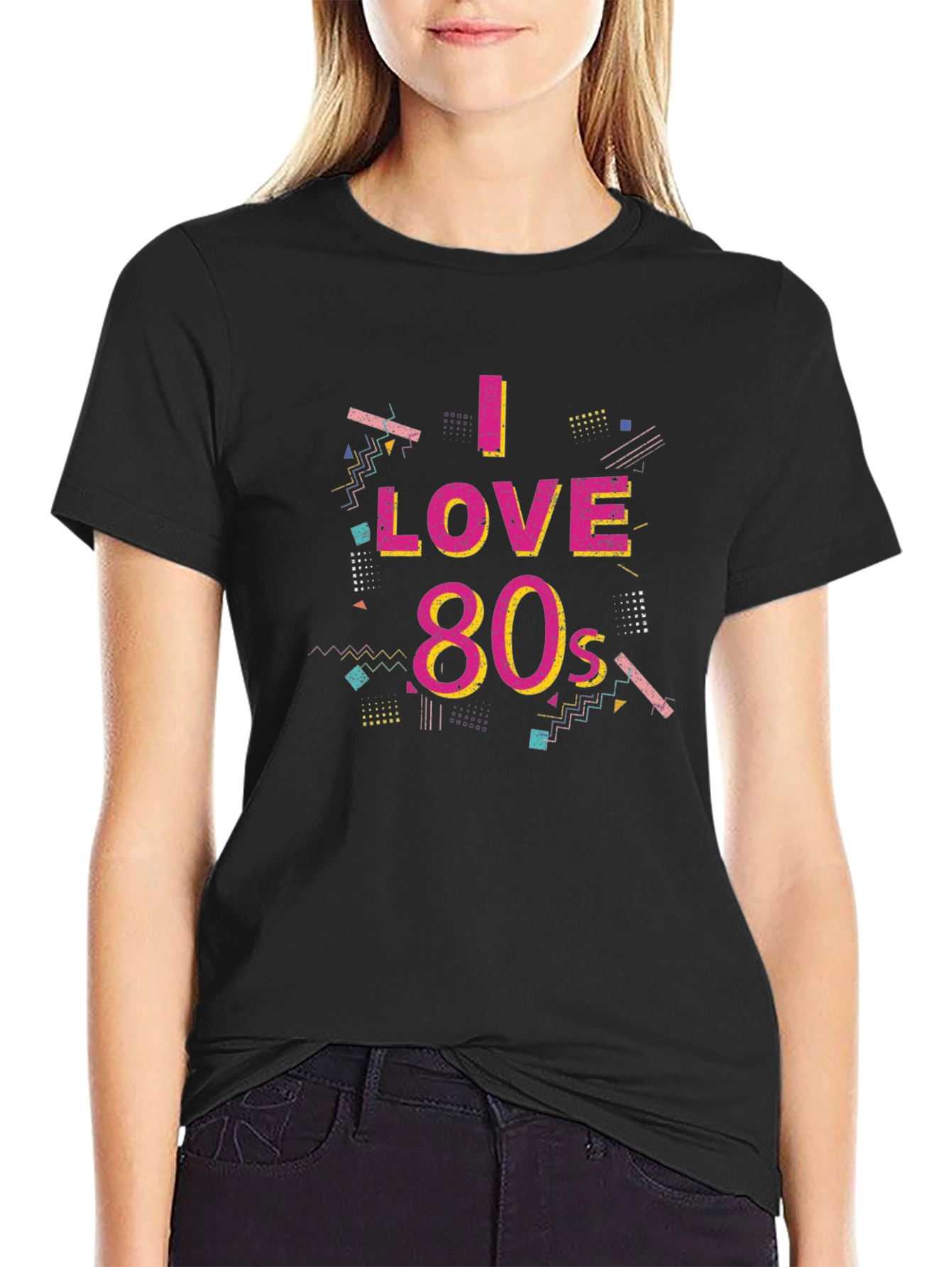 I Love 80s Graphic Black T-Shirt