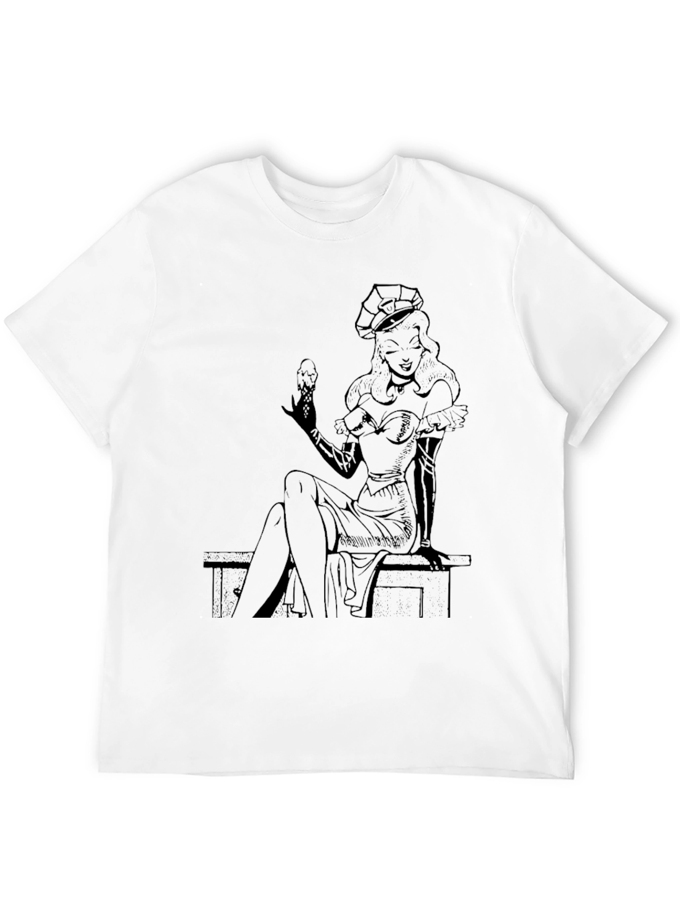 Retro Black T-Shirt with Cartoon Graphic