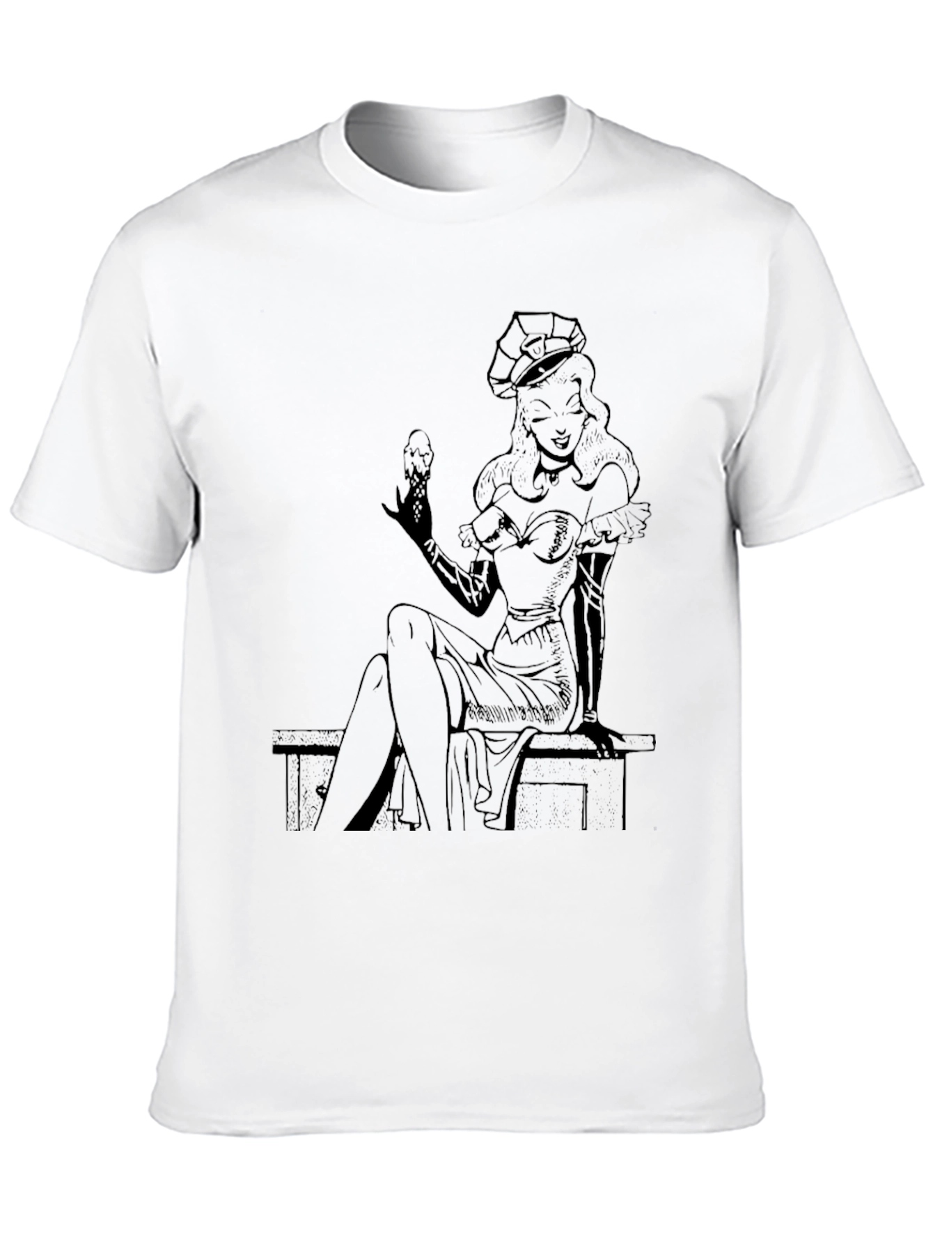 Retro Black T-Shirt with Cartoon Graphic