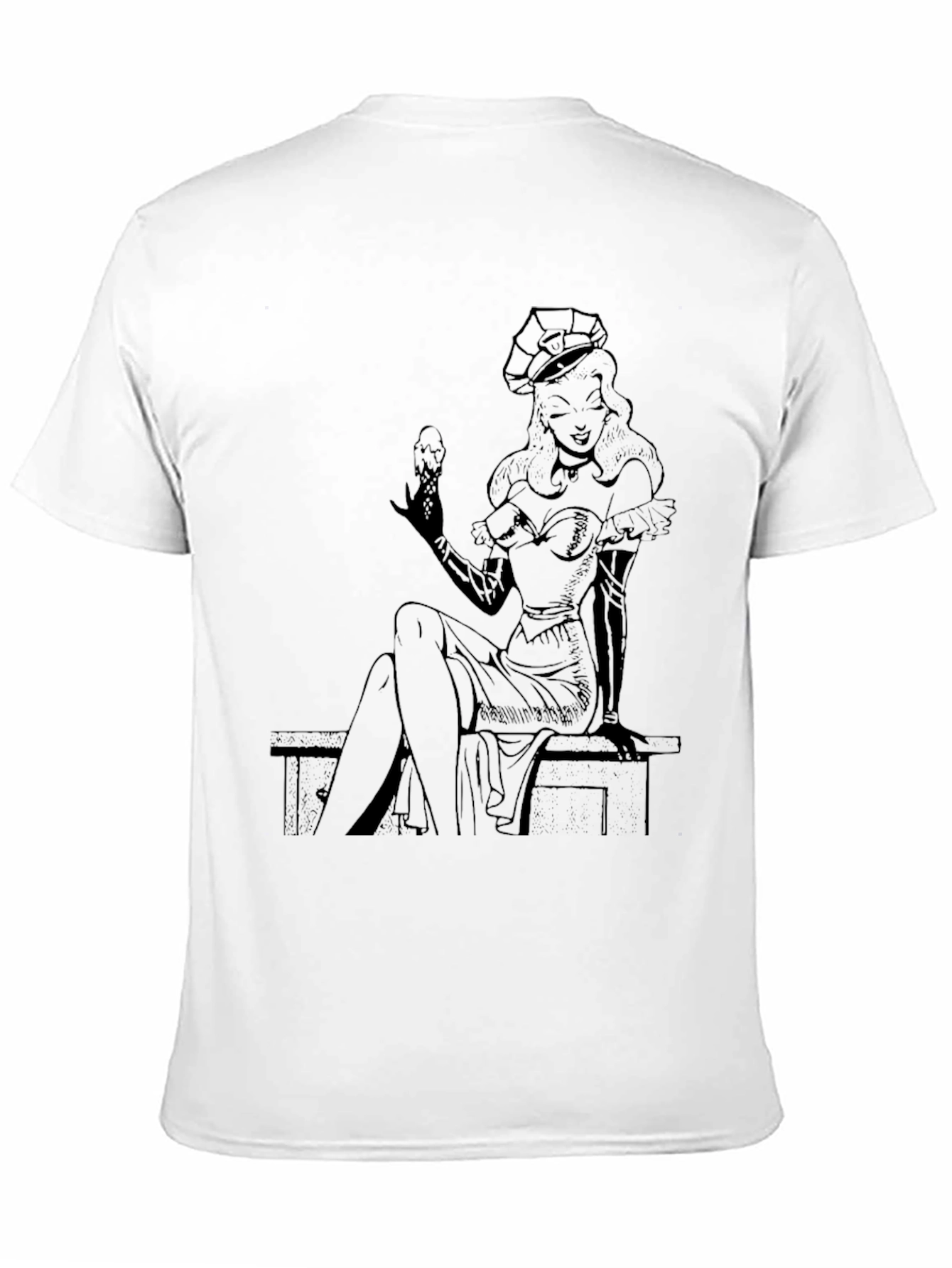 Retro Black T-Shirt with Cartoon Graphic