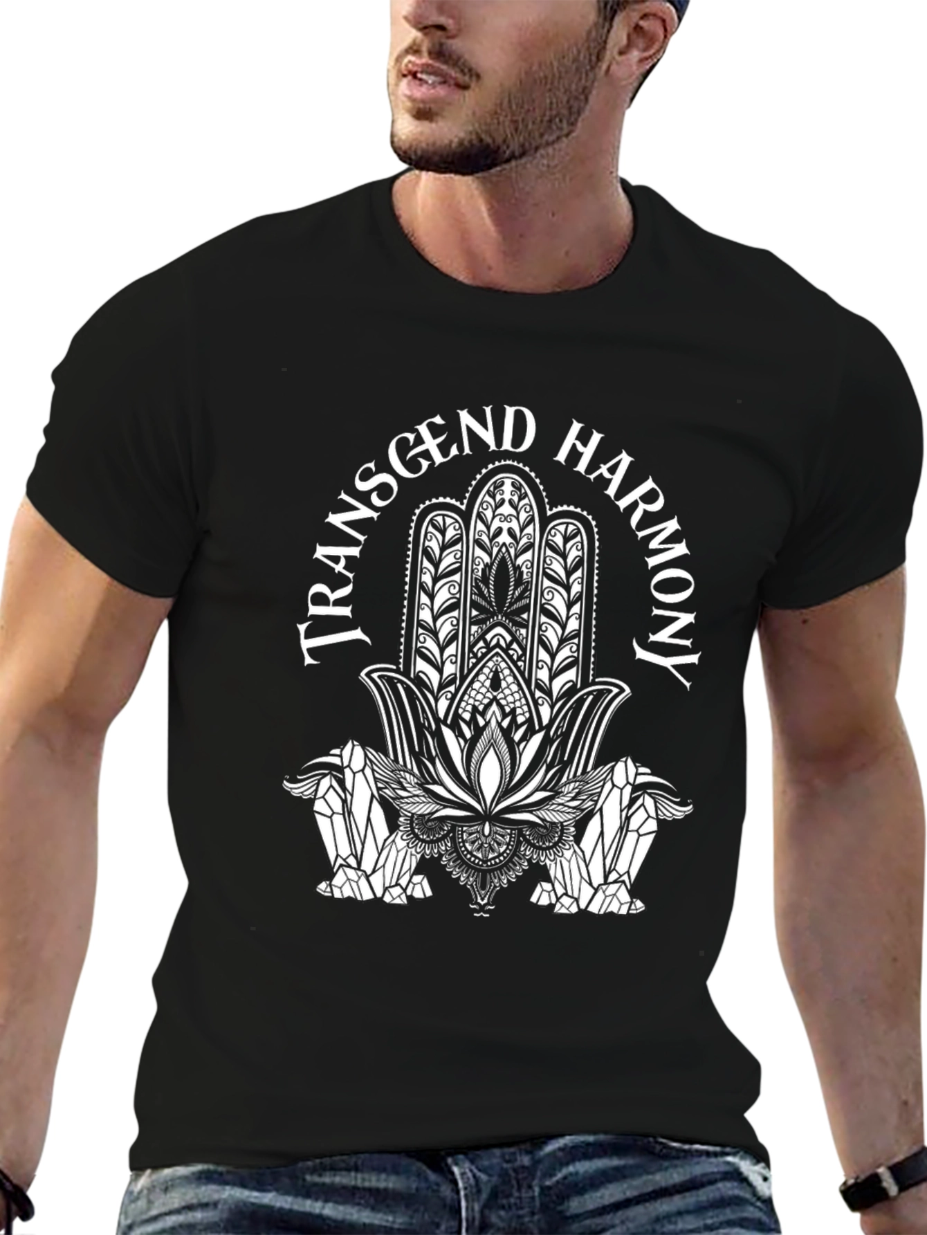 Transcend Harmony Black Graphic T-Shirt
