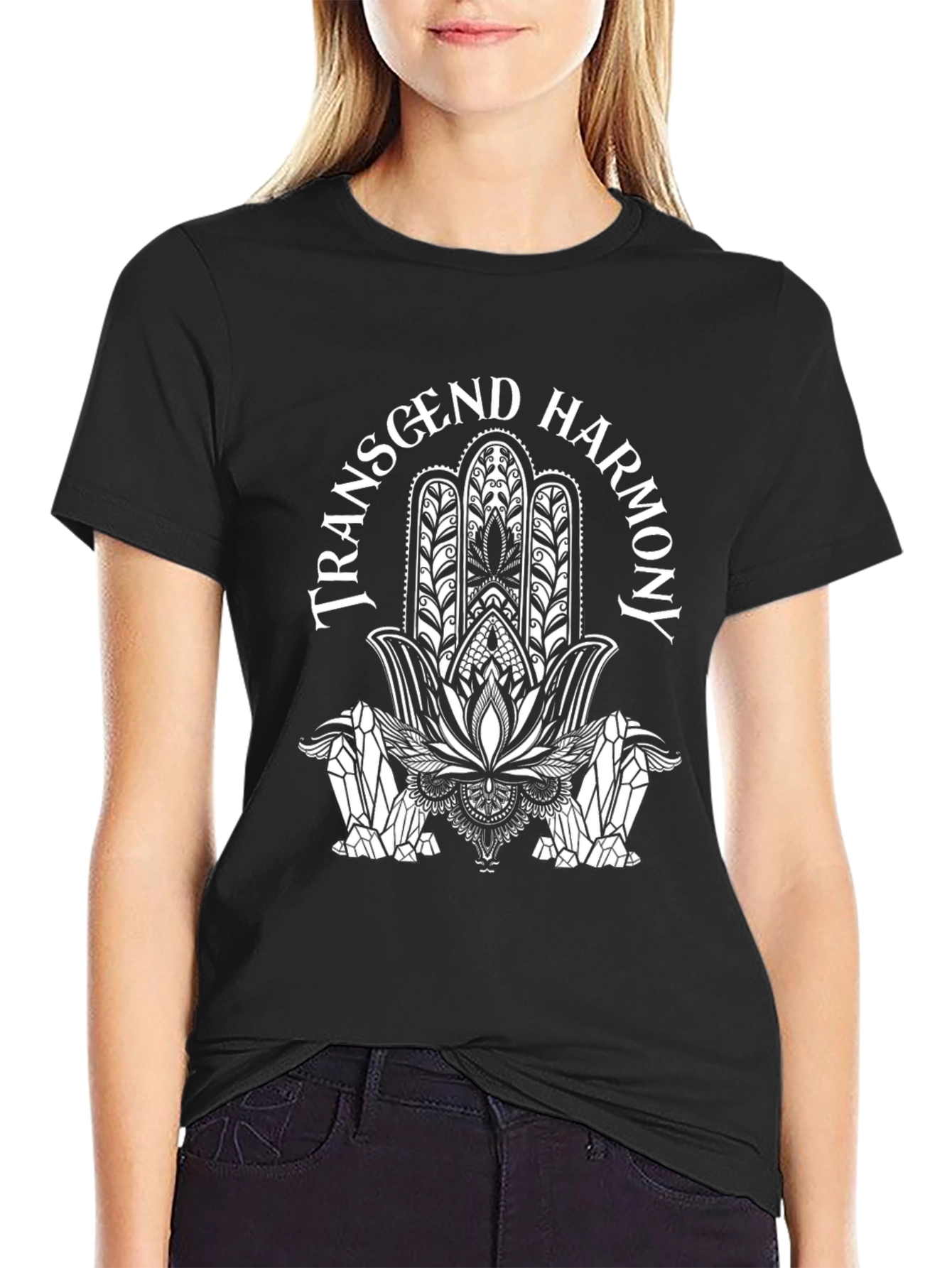 Transcend Harmony Black Graphic T-Shirt