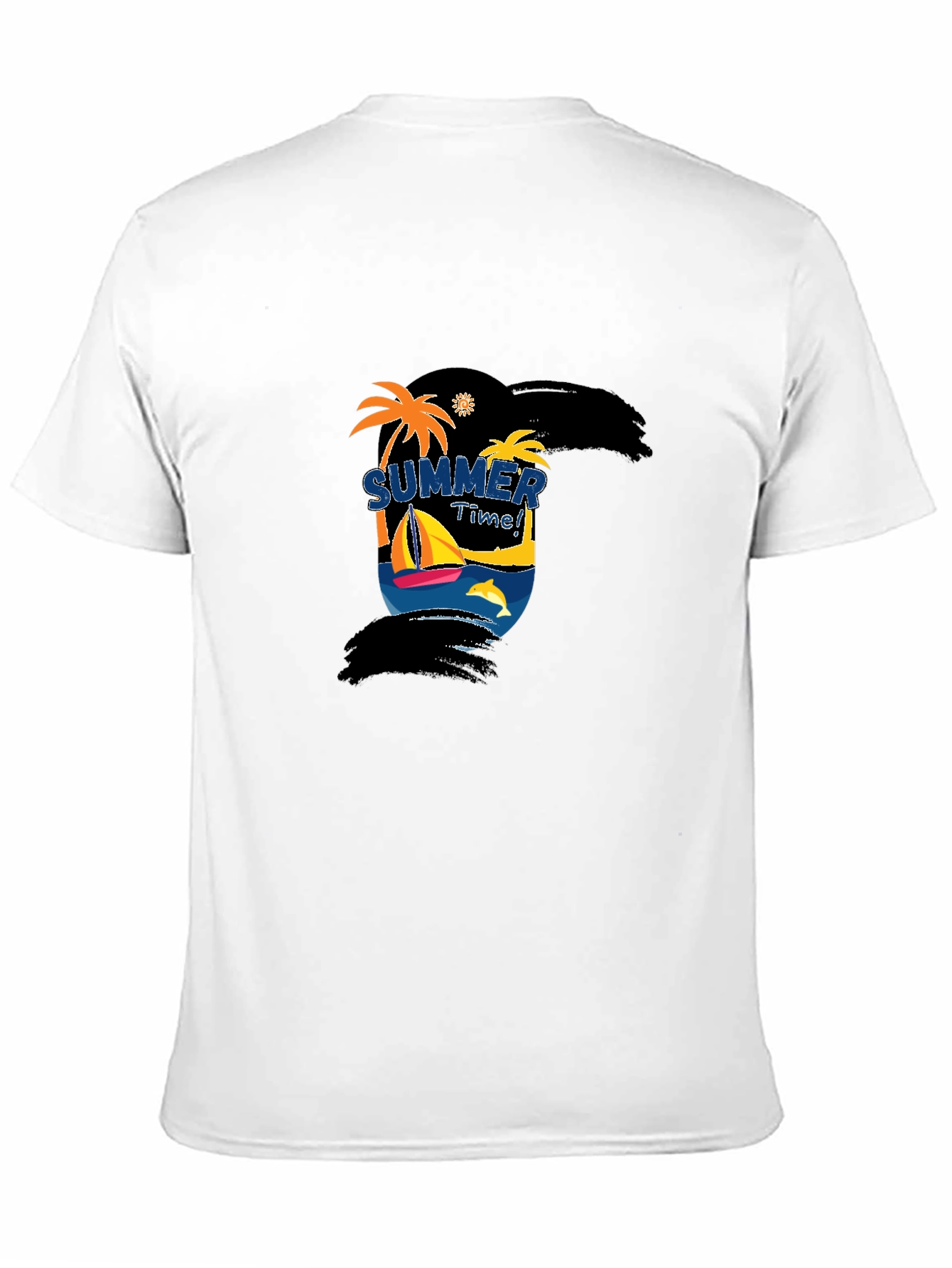 Summer Time Graphic Black T-Shirt